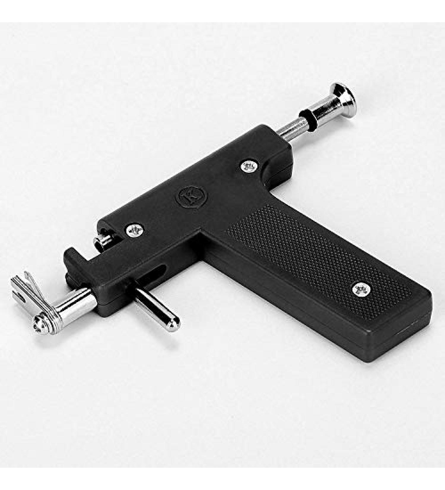 Professional 98 Pcs Ear Piercing Gun Tool Set with Studs & Backs - Painless Stainless Steel Kit in Black - Buy Online on GoSupps.com