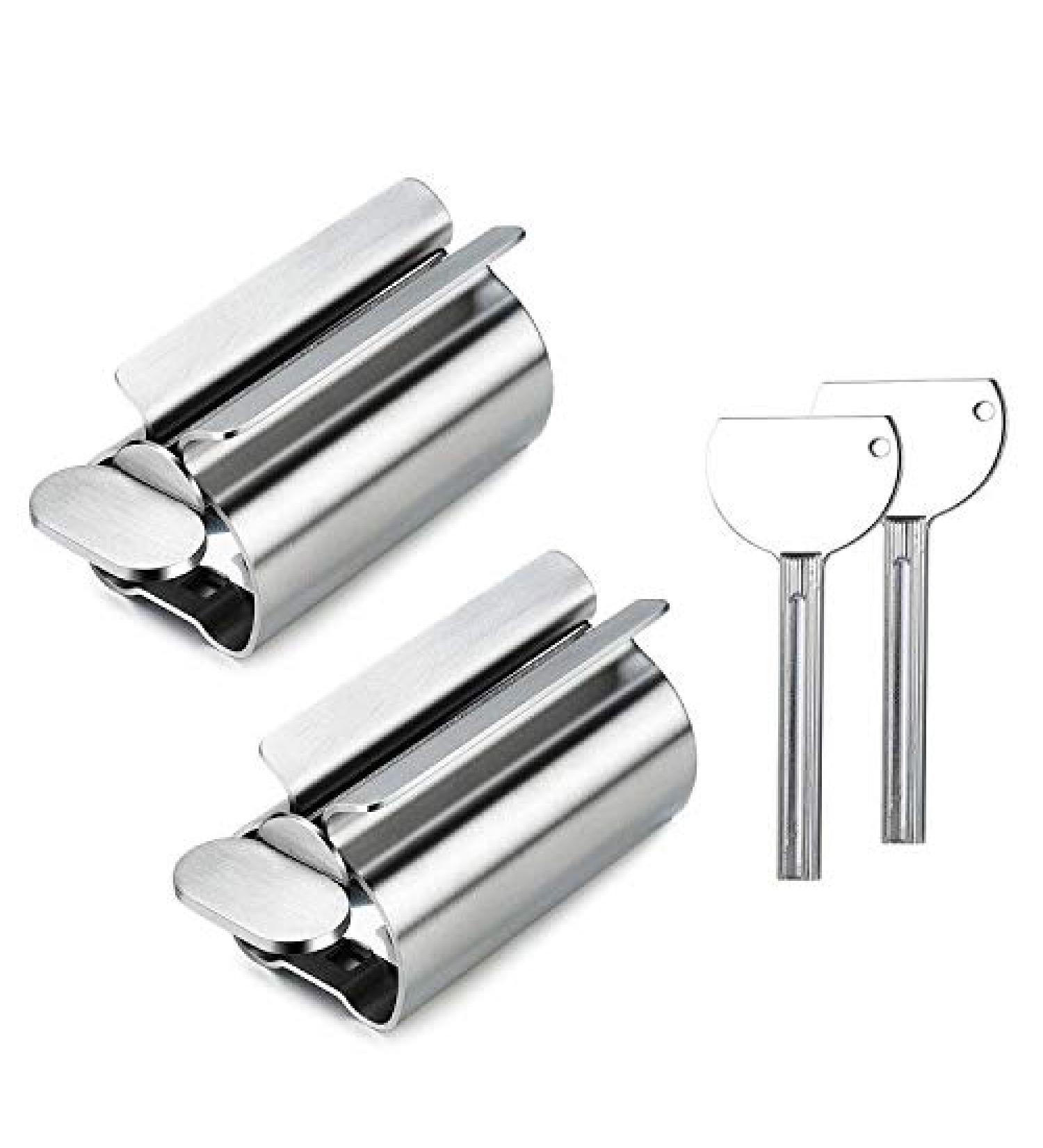 4 Pcs Toothpaste Squeezer - 2 in 1 Squeezer Key and Toothpaste Tube Squeezer Rollers Metal Toothpaste Tube Wringer Seat Holder Stand by INTSUN - Buy Online on GoSupps.com