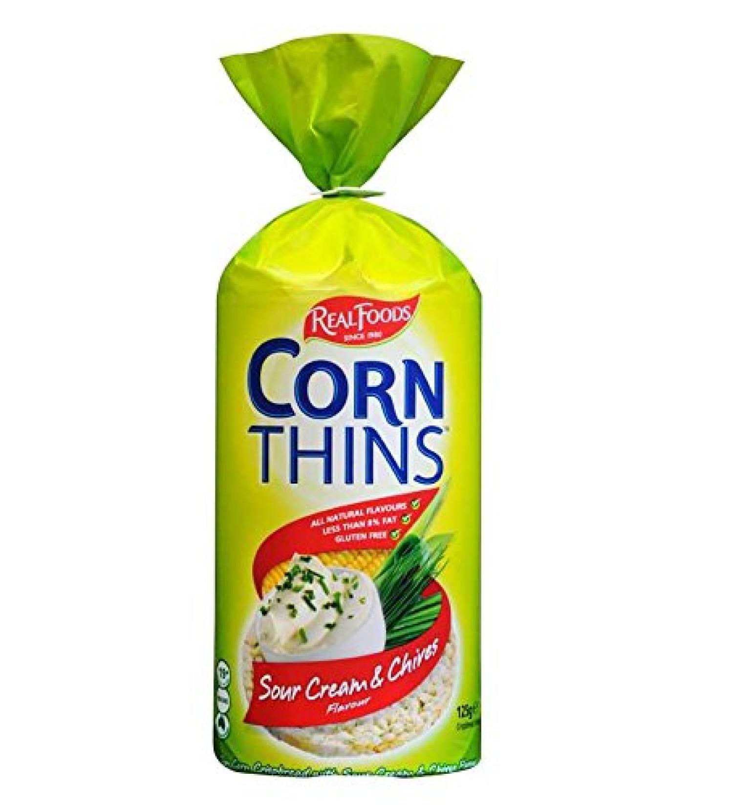 Corn Thins Sour Cream & Chives Corn Cakes 125g - Buy Online on GoSupps.com