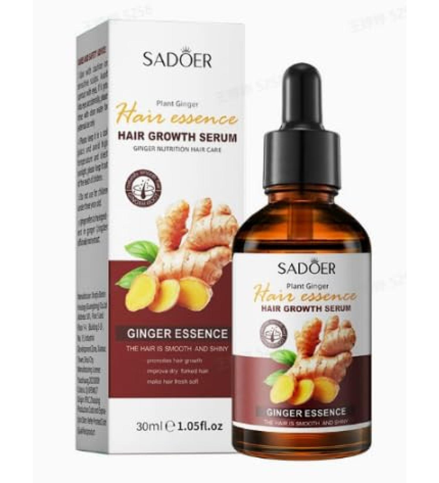 30ml Gingembre Essence de Soin de Cheveux Huile Essentielle de Gingembre Repare Les Cheveux Secs Et Fourchus Essence Soin Renfor ant Capillaire Pour Tous Types de Cheveuxs
