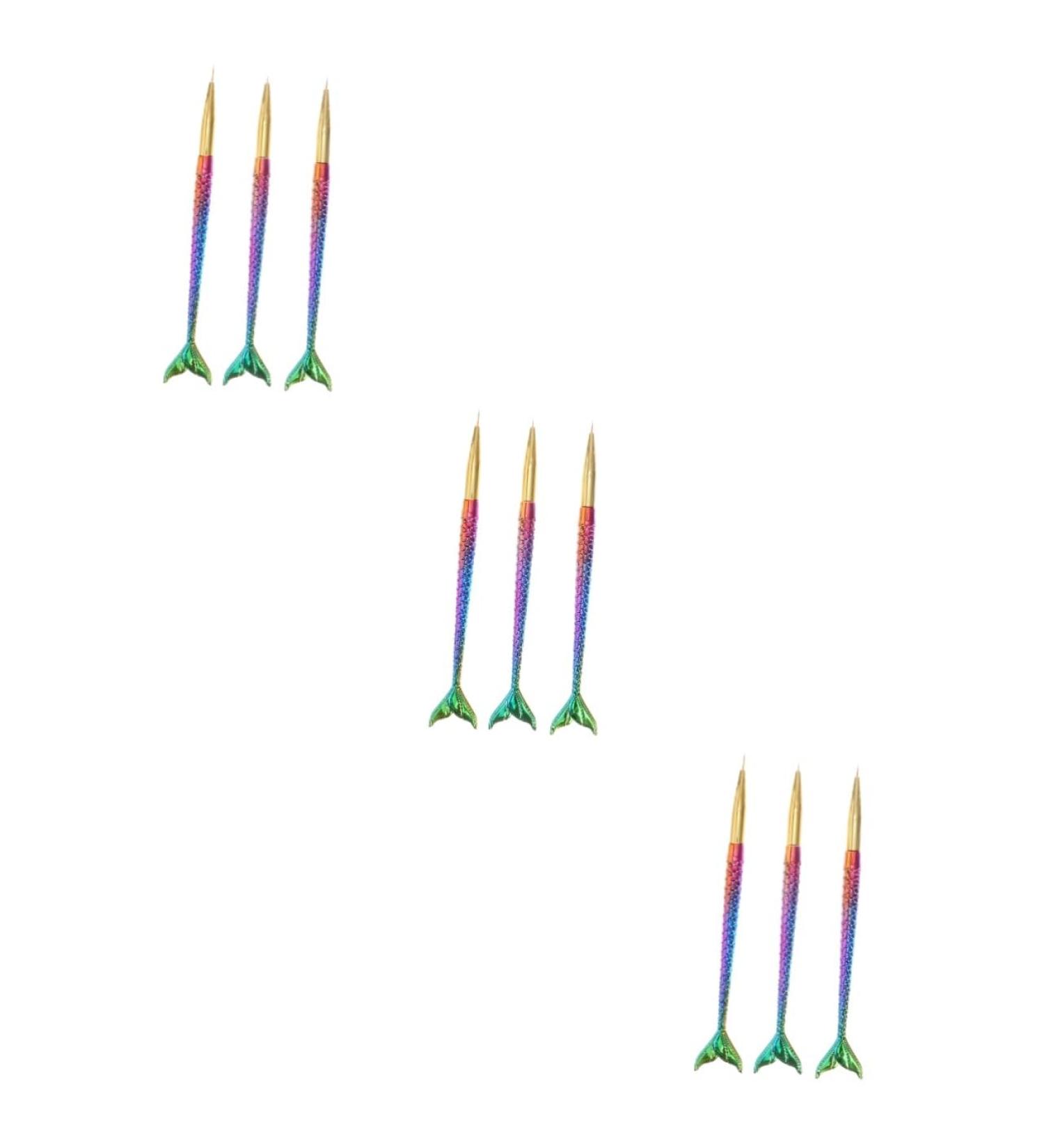 FRCOLOR 9 Piece Nail Sets Nail UV Gel Painting Brush Manicure Brush Nail Painting Pens Yn Nail Set Gel Nail Kits Brush for Stripping Nails Kit De U as De Gel Nail Drawing Pen Liner Pen Colourful - Buy Online on GoSupps.com