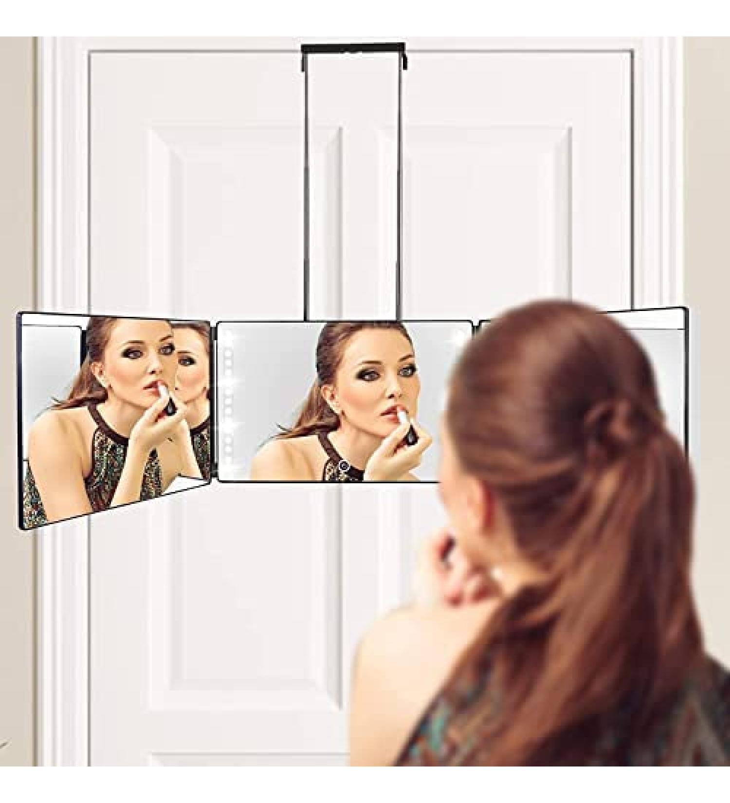 3 Way Mirror with LED Lights & 10X Magnifying Mirror Bundle - Perfect for Self Hair Cutting & Grooming | Great for Self Barbering & Make-up - Buy Online on GoSupps.com