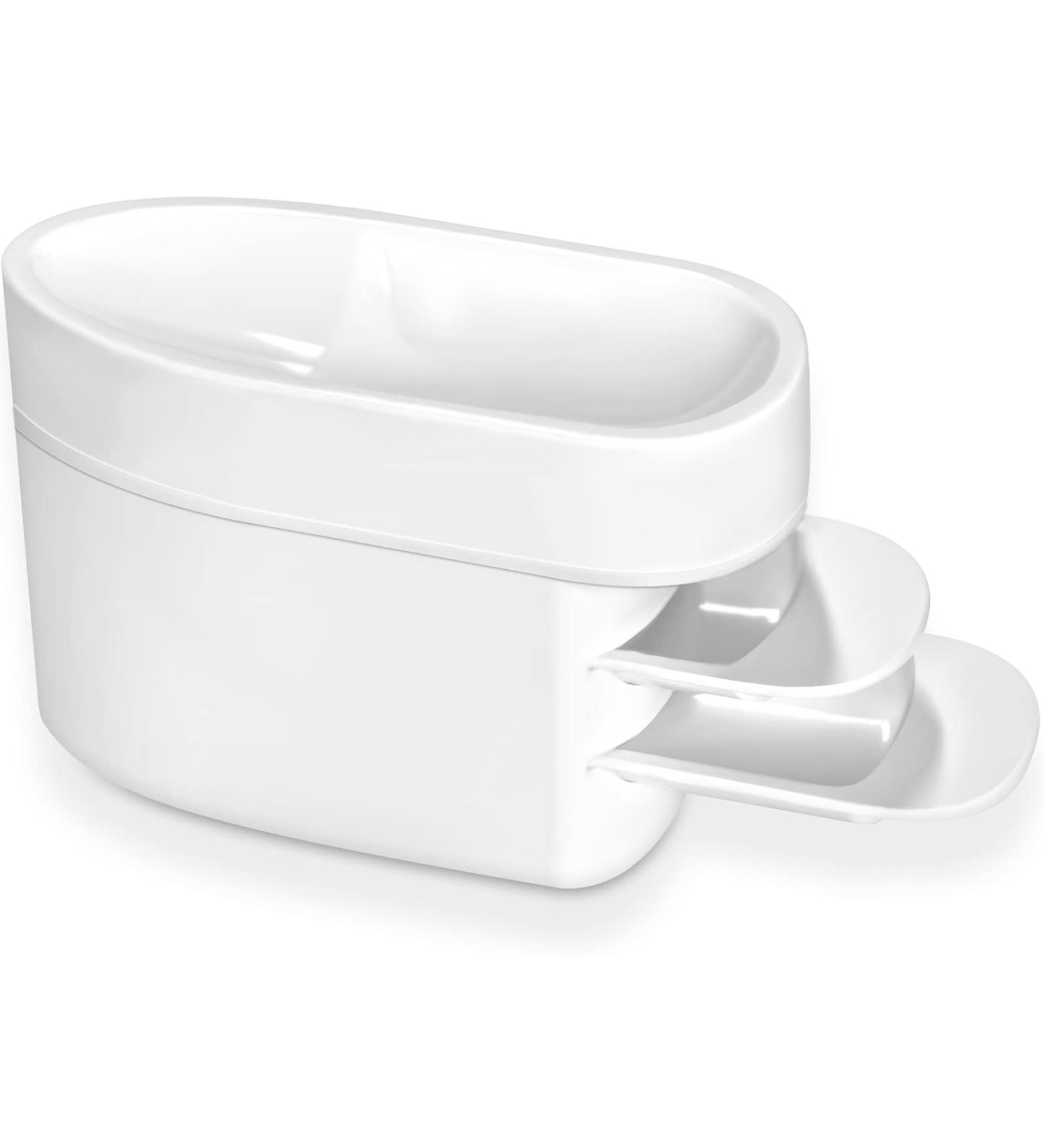AMAZDIP 2-in-1 Dip Powder Recycling System & French Tip Smile Line Mold Tray - Nail Art Glitter Holder Saver in White - Buy Online on GoSupps.com