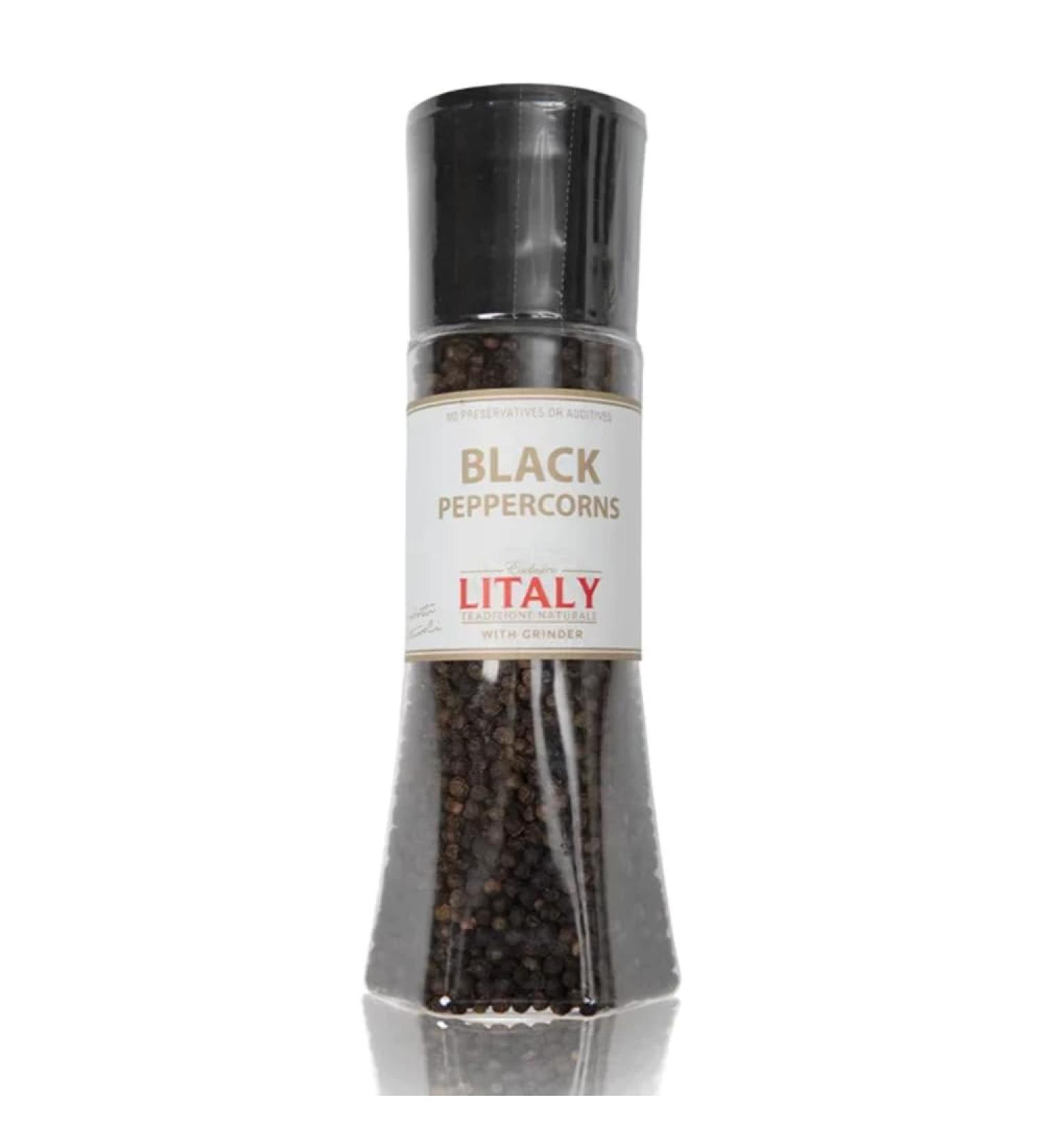 Litaly Black Pepper Corns with Grinder 1 x 210g 1 x 210g