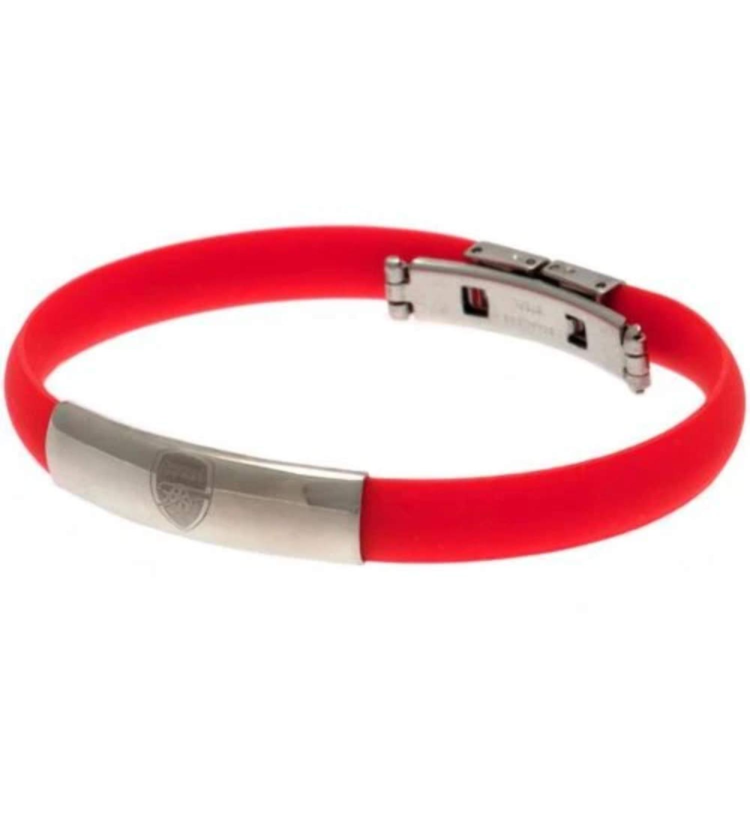 Official Arsenal FC Silicone Bracelet with Stainless Steel Closure | Perfect Gift for Christmas & Birthdays - Buy Online on GoSupps.com