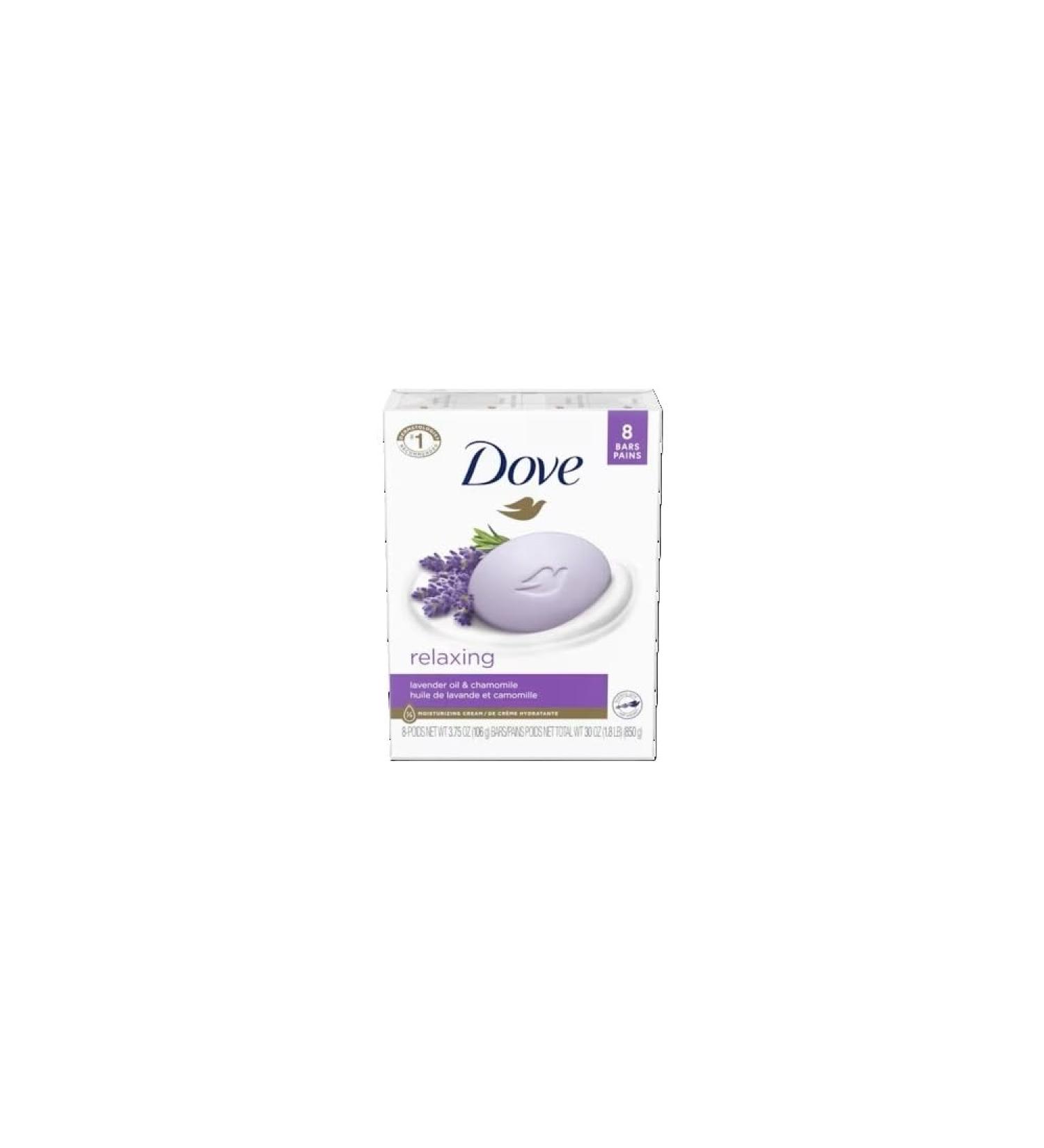 Dove Relaxing Lavender Oil & Chamomile Moisturizing Cream - 8 Bars | Buy Internationally - Buy Online on GoSupps.com