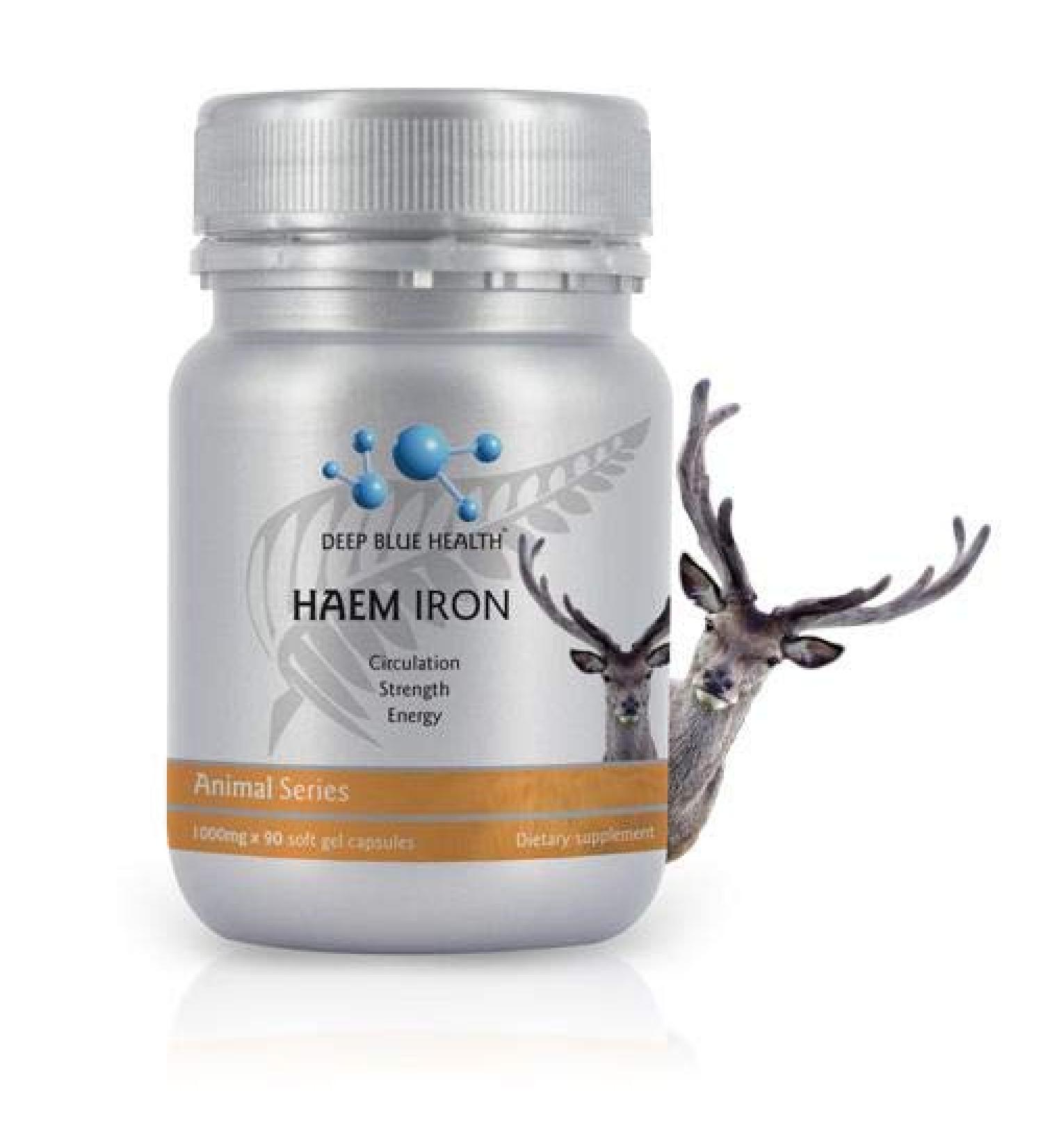 New Zealand Heme Iron Supplement - 1000mg x 90 Soft Gel Capsules - For Anemia - Supports Energy, Strength, and Circulation - Buy Online on GoSupps.com