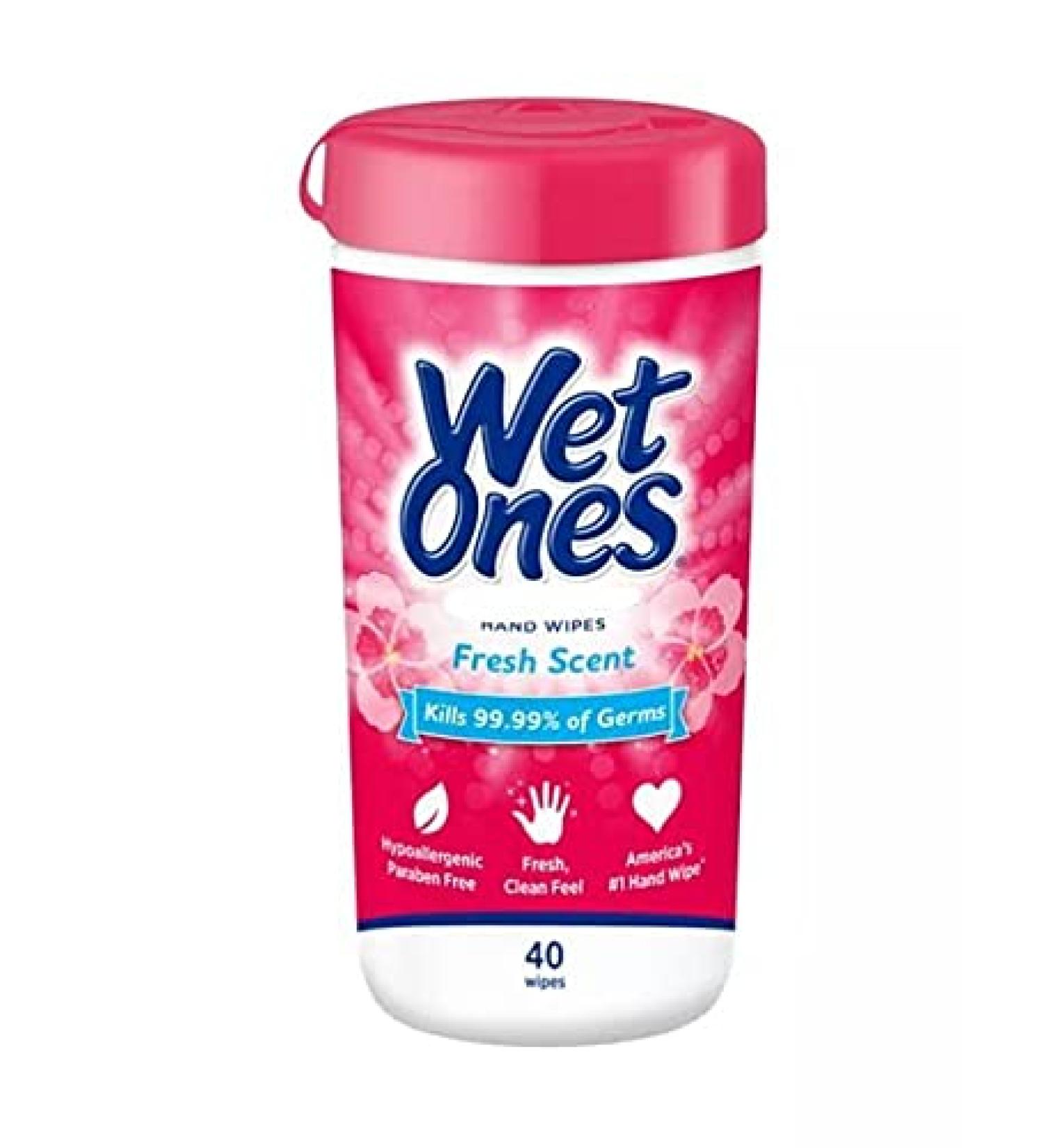 Wet Ones Antibacterial Hand Wipes - Fresh Scent 40ct Canister (Pack of 3) - Buy Online on GoSupps.com