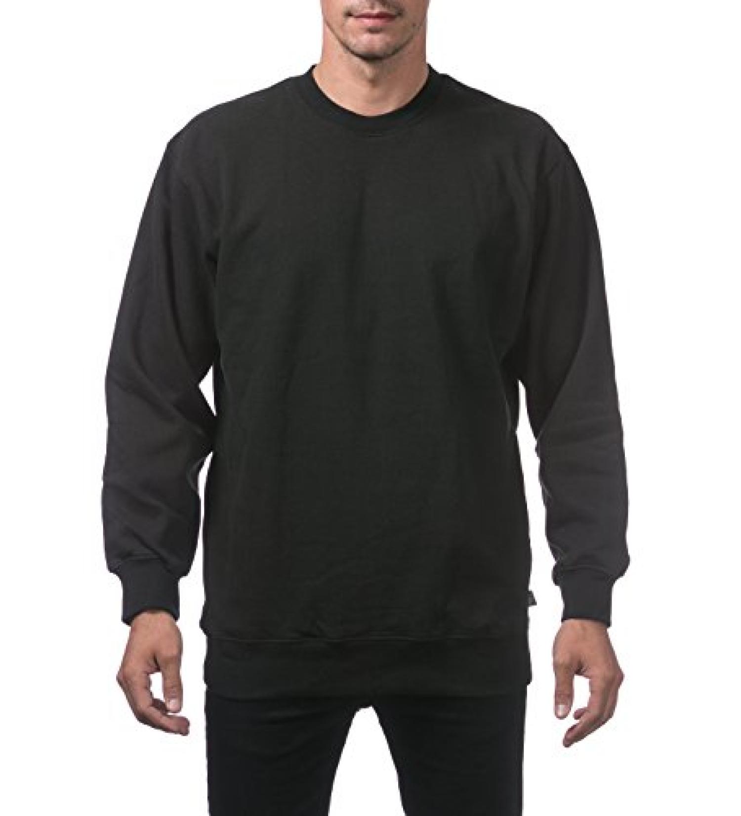 Pro Club Men's Heavyweight 13oz Crew Neck Fleece Pullover Sweatshirt - Black Medium - Buy Online on GoSupps.com