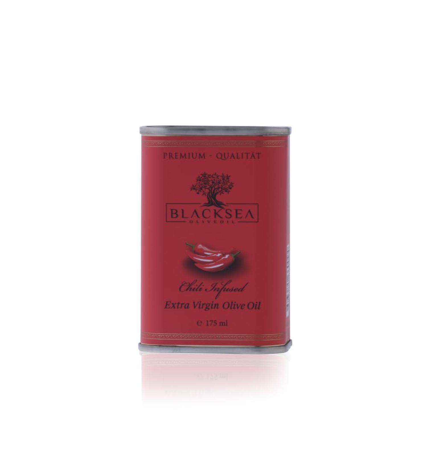 Blacksea Extra Virgin Olive Oil - Chili Infused | 175ml Can | Cold Pressed & High in Polyphenols - Buy Online on GoSupps.com