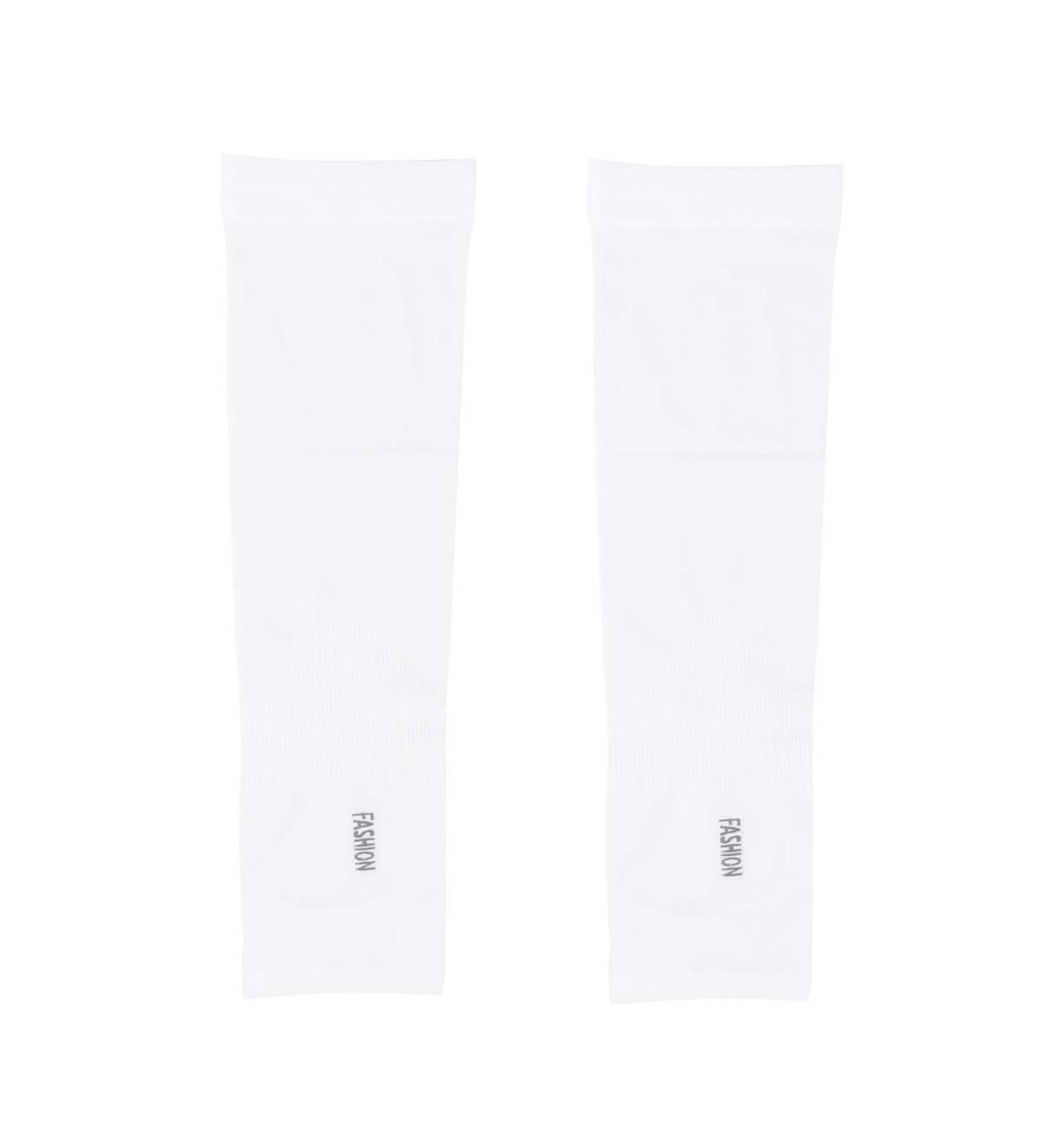 Premium Cycling Arm Sleeves - Sun Protection & Ice Silk Cuff Guard for Men & Women - White - Buy Online on GoSupps.com