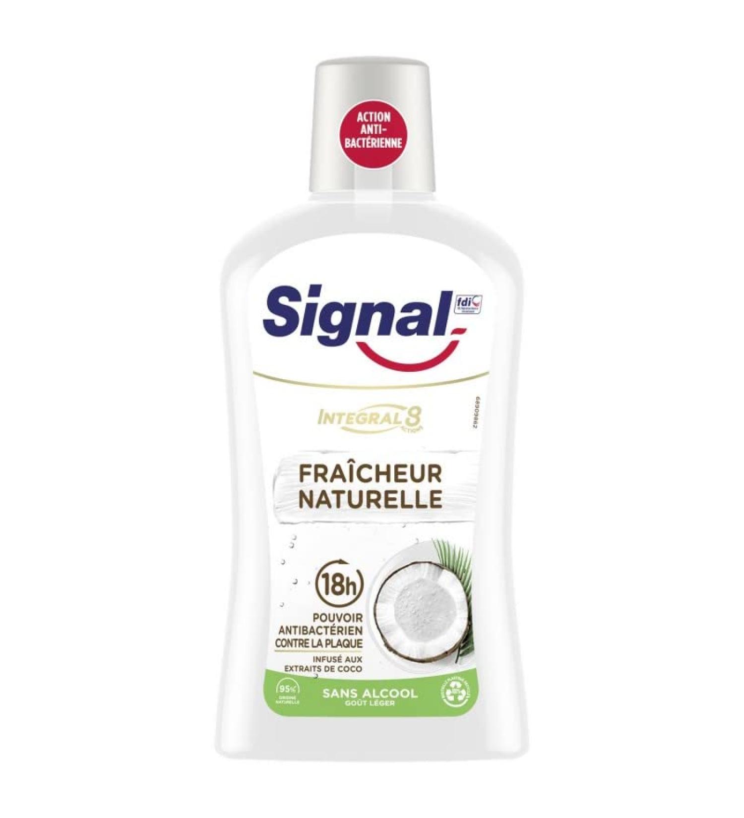 Signal Integral 8 - Bain de bouche noix de coco fra cheur naturelle - 500ml - Hygi ne dentaire - Hygi ne et beaut - Lot De 3