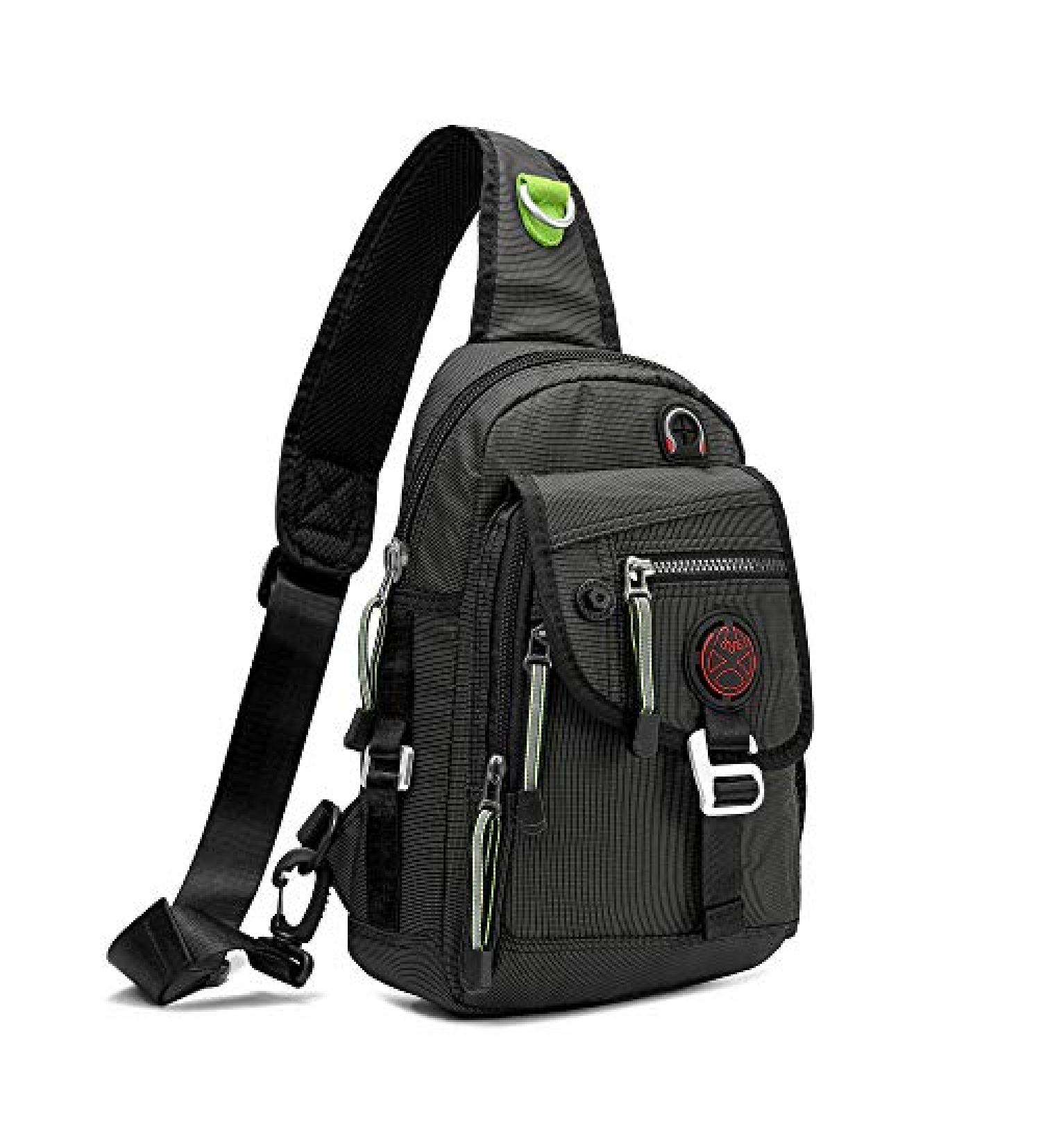 Nicgid Sling Bag Chest Shoulder Backpack - Black, iPad/Tablet Compatible - Outdoor Hiking Crossbody for Men and Women - Buy Online on GoSupps.com