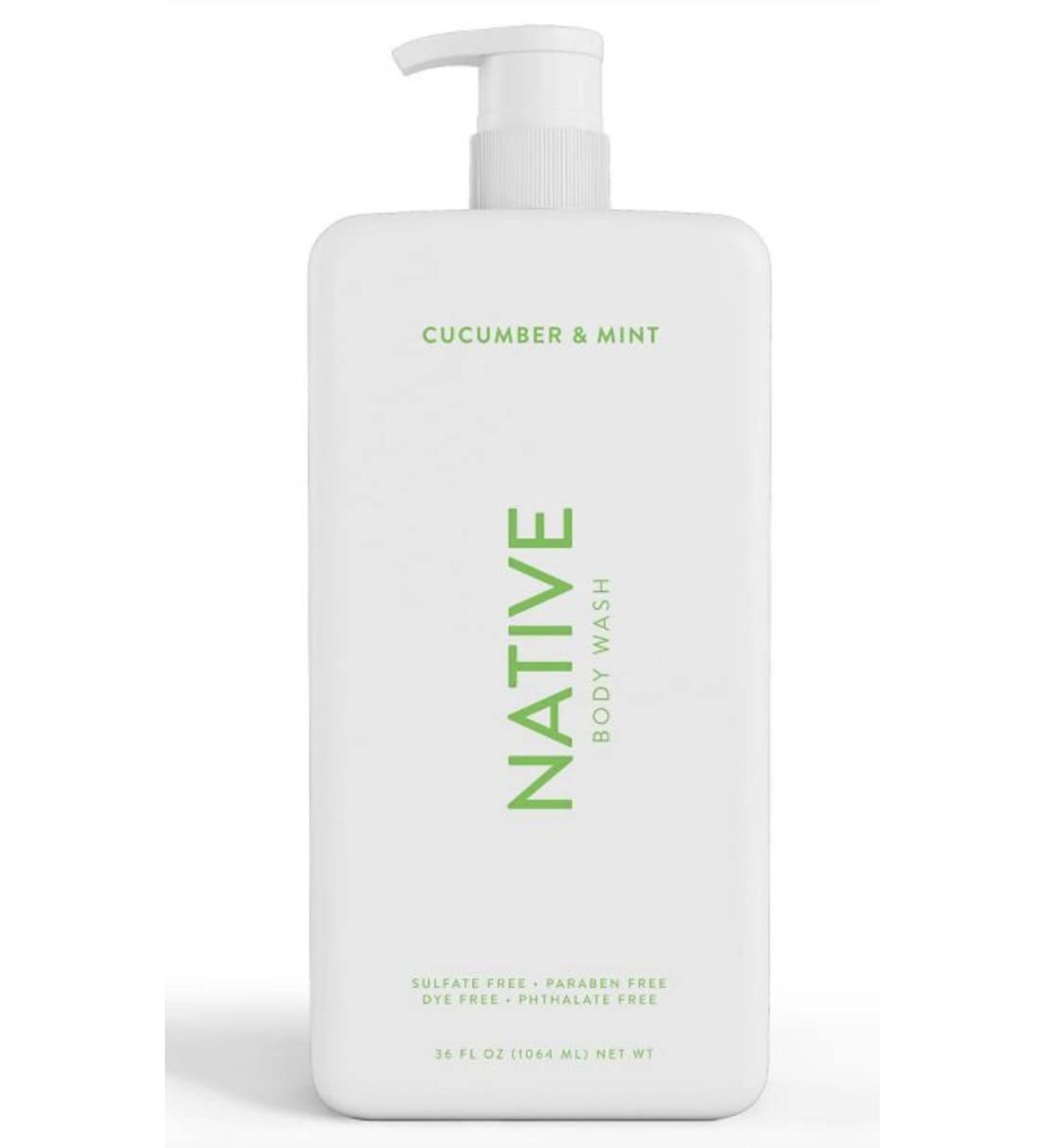 Natural Body Wash for Women & Men | Sulfate, Paraben, & Dye Free | Clean Ingredients | 36 oz Pump Bottle | Cucumber & Mint Scent - Buy Online on GoSupps.com