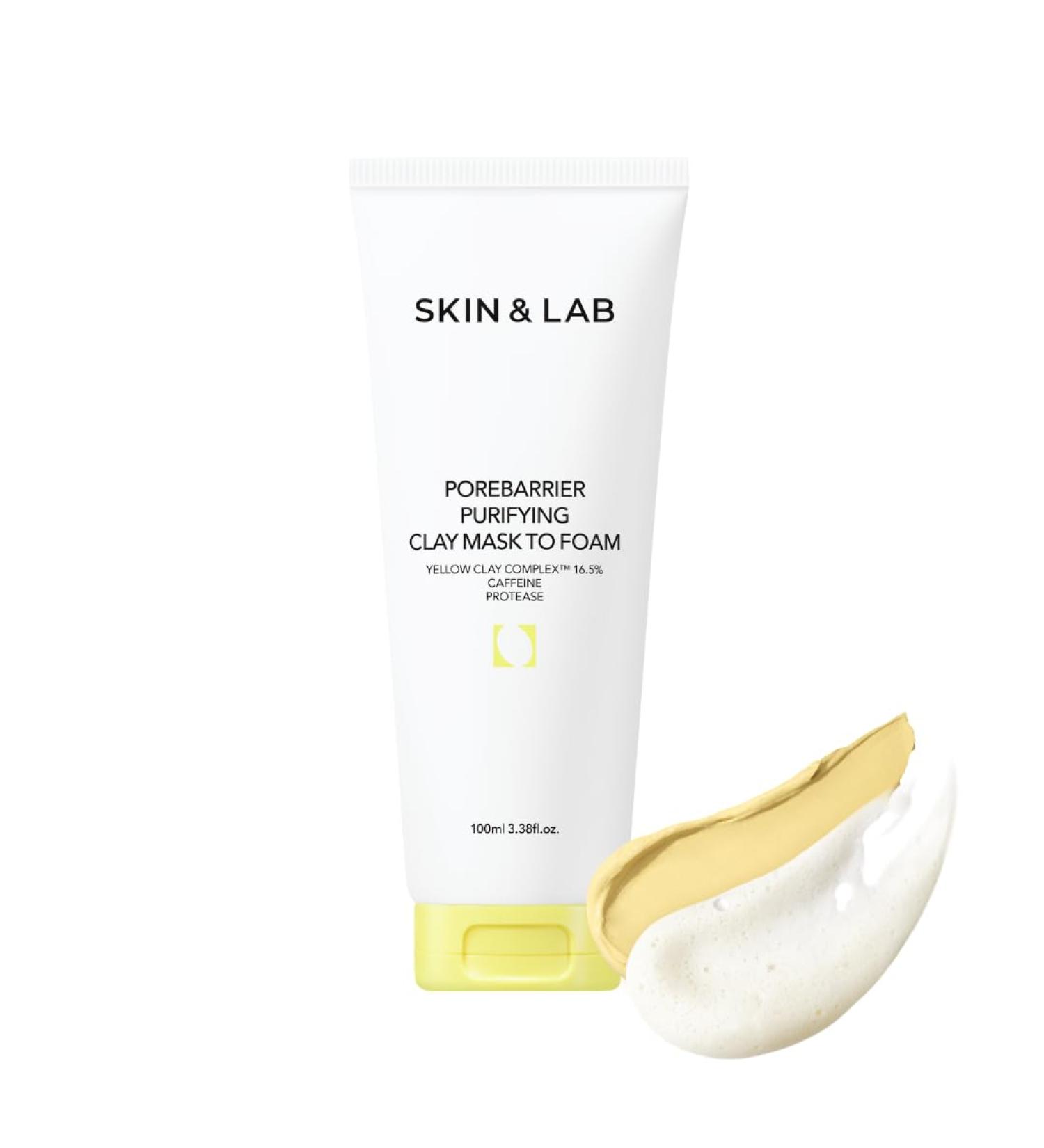 Buy SKIN&LAB Porebarrier Purifying Clay Mask to Foam - Yellow Clay & Caffeine for Clear Skin | 3.38 fl. oz - International Shipping Available - Buy Online on GoSupps.com