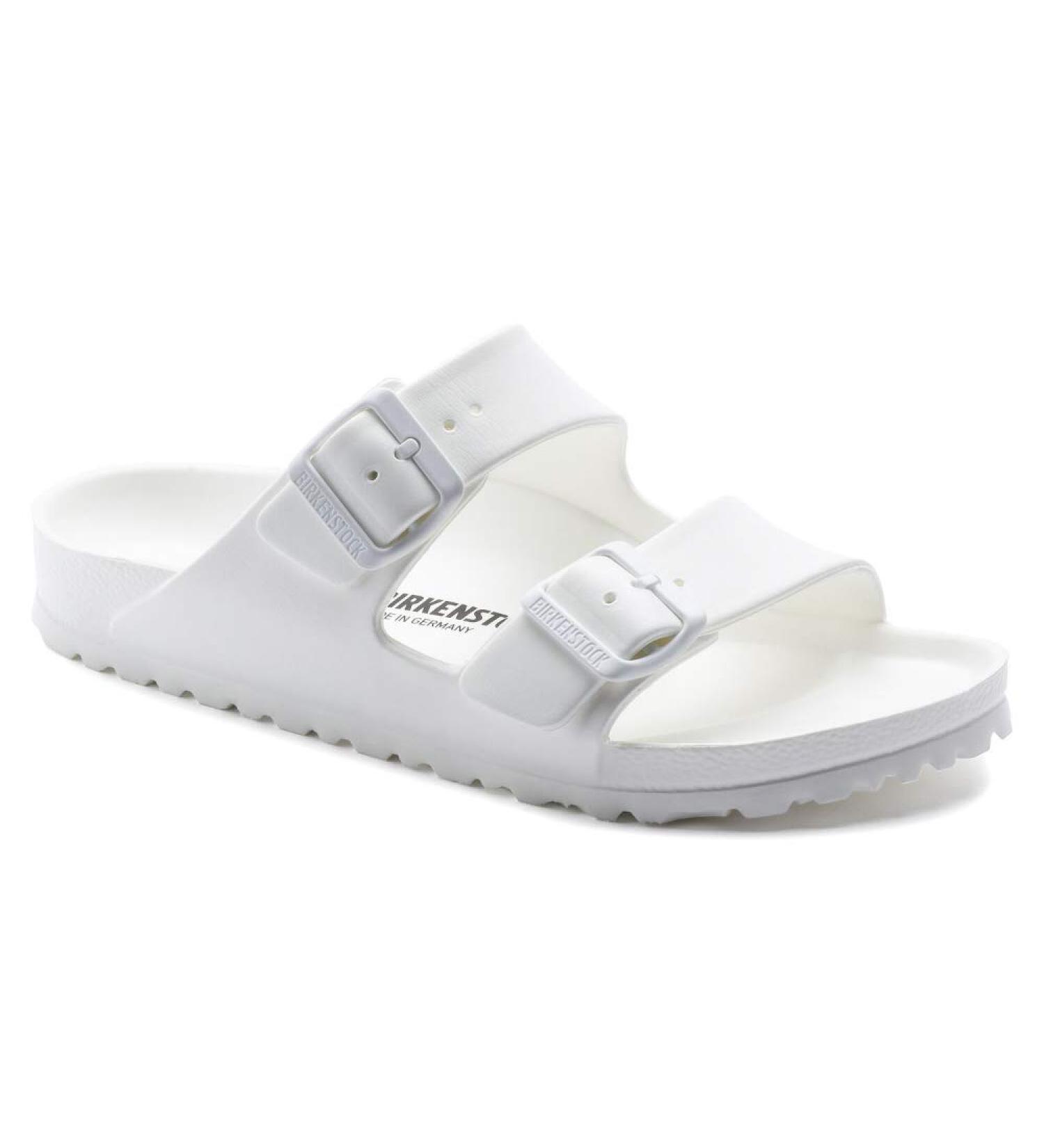 Buy Birkenstock Arizona-Birkibuc Unisex Sandals - White (Size 8-8.5 Narrow Women / 6-6.5 Narrow Men) - International Shipping Available - Buy Online on GoSupps.com