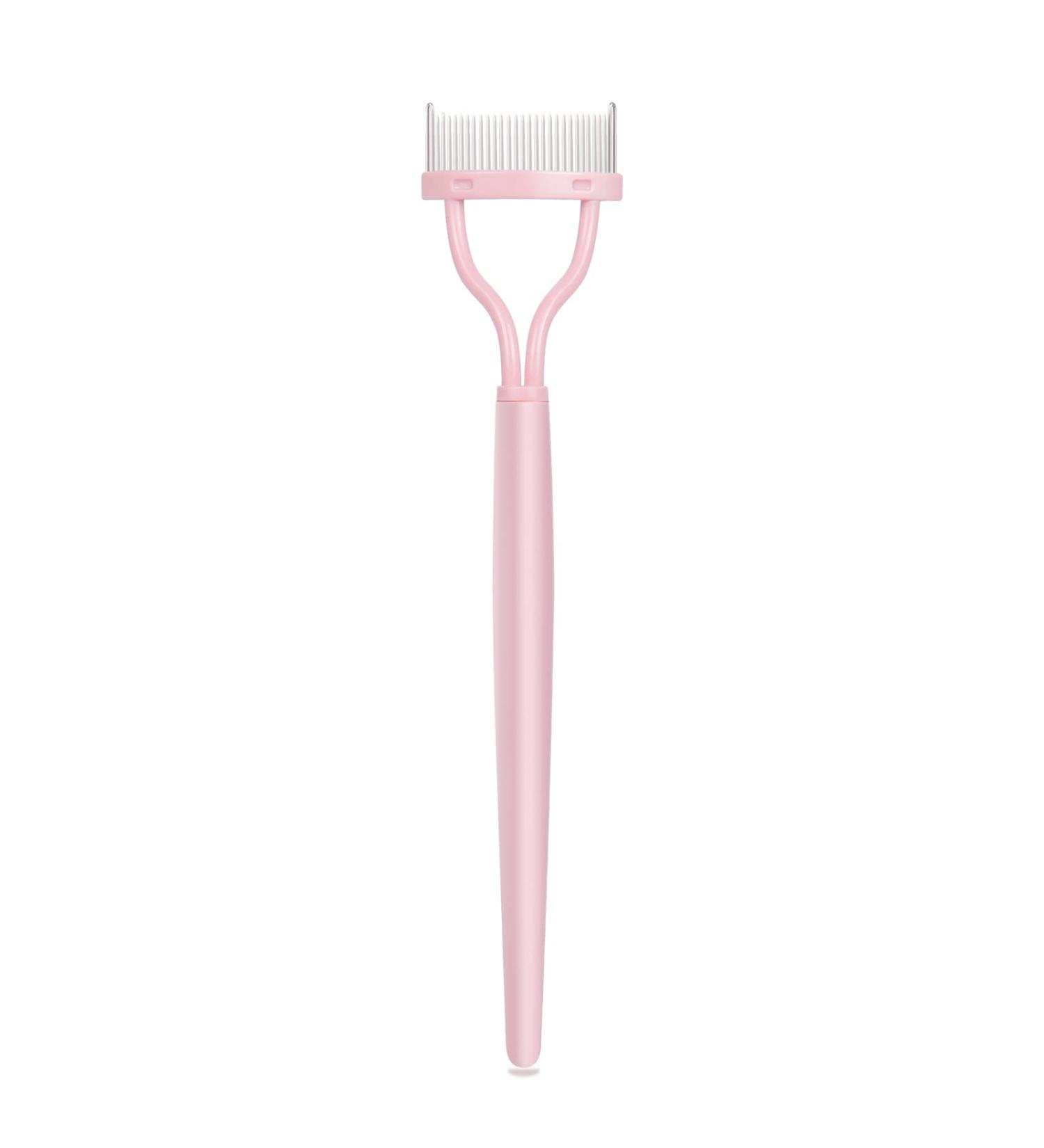 Acavado Baby Pink Eyelash Comb & Separator Tool - Metal Teeth Mascara Applicator with Cover - Buy Online on GoSupps.com