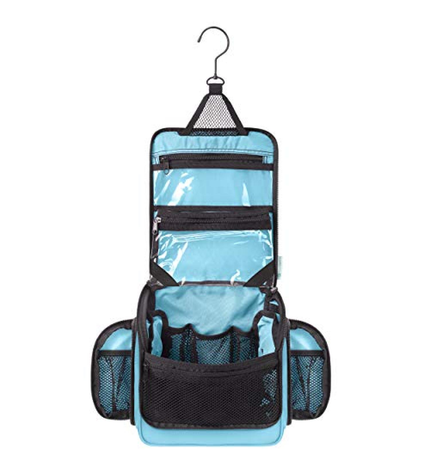 Premium Travel Hanging Toiletry Bag for Men and Women with Expandable Compartments for Cosmetics  Makeup Brushes  Jewelry  Shaving Tools  Detachable TSA Friendly Clear Pouch Tiffany Blue - Buy Online on GoSupps.com