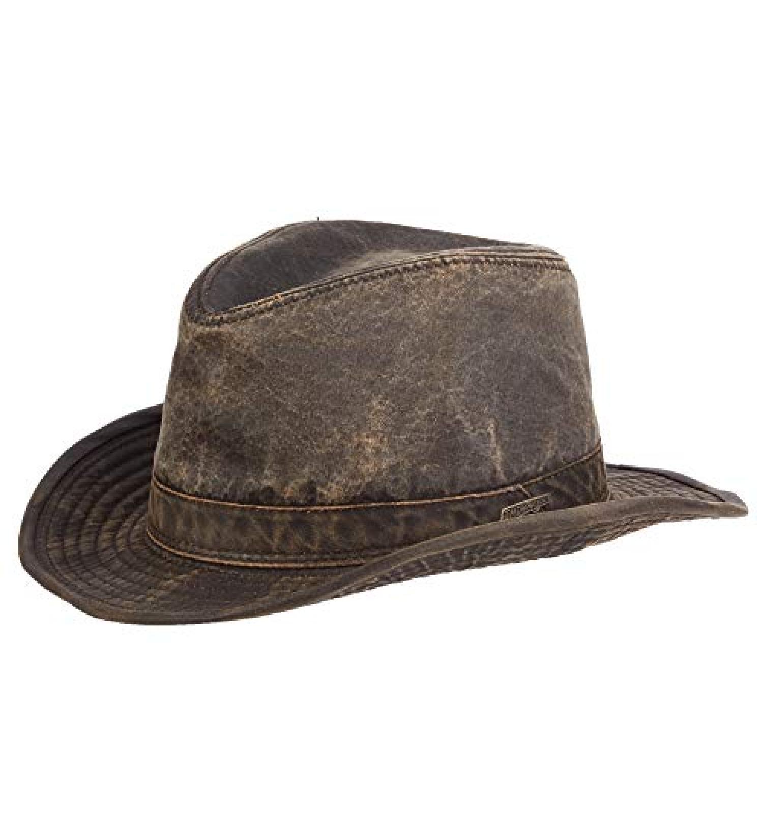 Dorfman Pacific Men's Indiana Jones Weathered Cotton Hat - Large Dark Brown - Buy Online on GoSupps.com