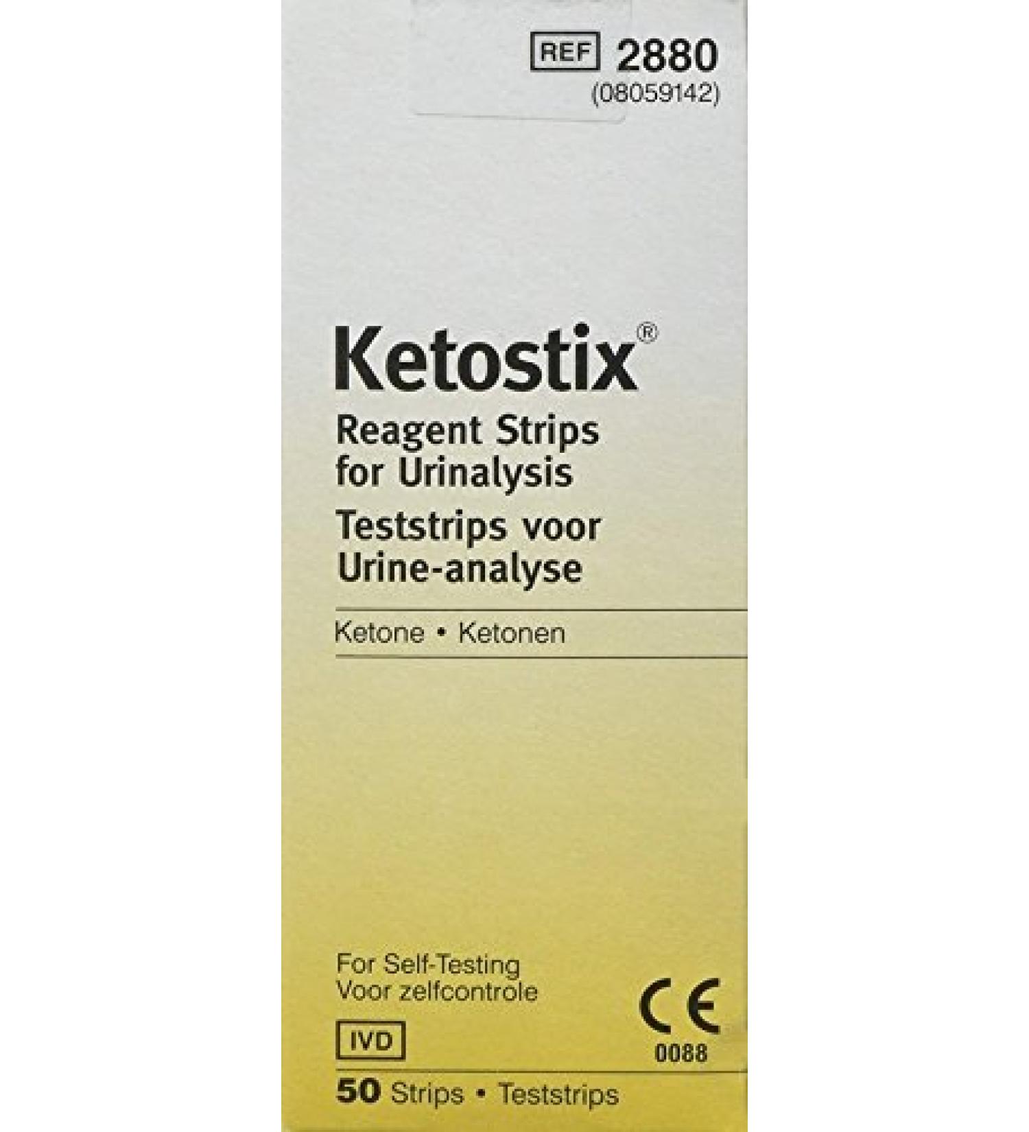 Ketostix Reagent Strips for Urinalysis, Ketone Test, 50-Count Boxes (Pack of 2)