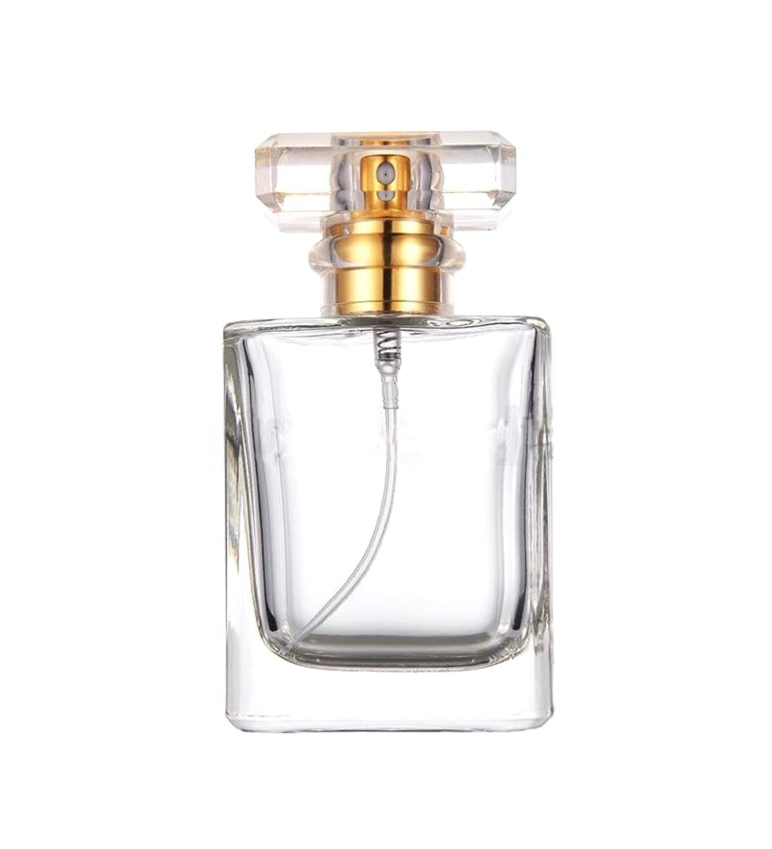 50ml Empty Rectangular Glass Perfume Bottle with Atomizer - Ideal for Travel & DIY Fragrances | International Shipping Available - Buy Online on GoSupps.com
