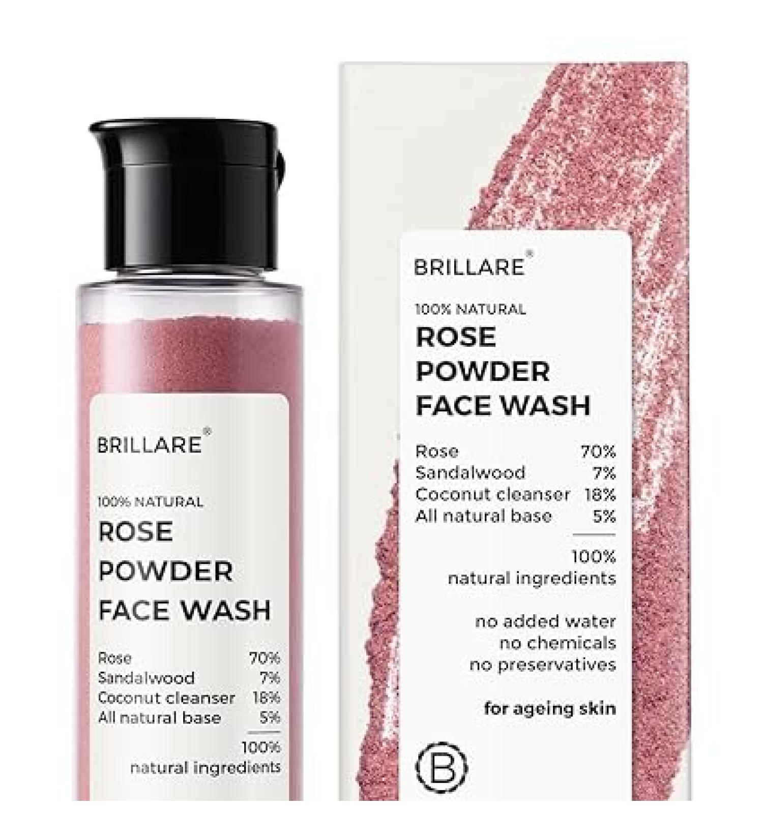 Rose Face Wash | Anti-Aging Sandalwood & Coconut Formula | Hydrating Natural Powder 30g - Buy Online on GoSupps.com