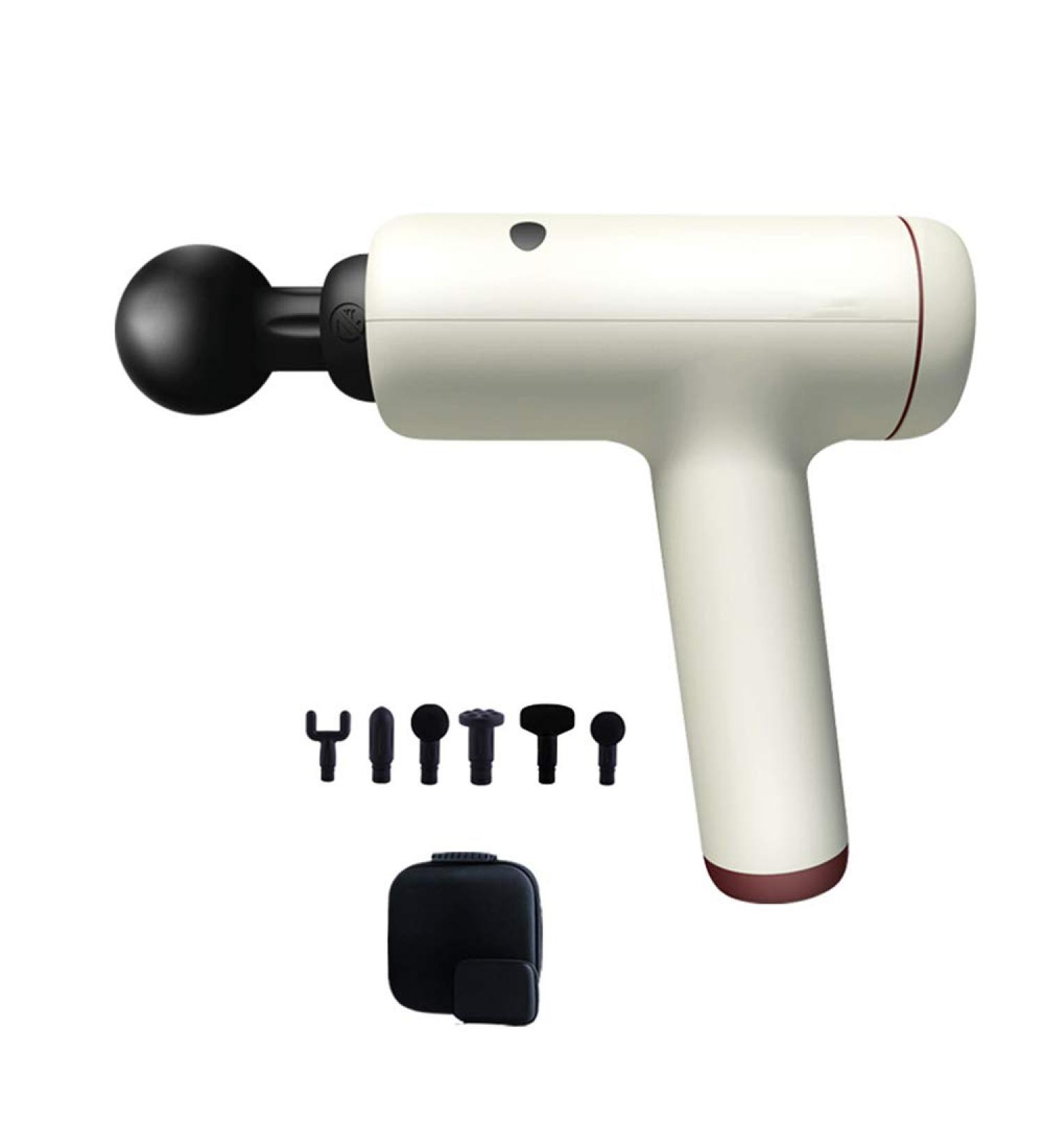 Deep Tissue Fascia Gun - Silent Electrical Massage Device for Muscle Relaxation | 5 Adjustable Settings | Physiotherapy Impact Tool (Black/White) - Buy Online on GoSupps.com