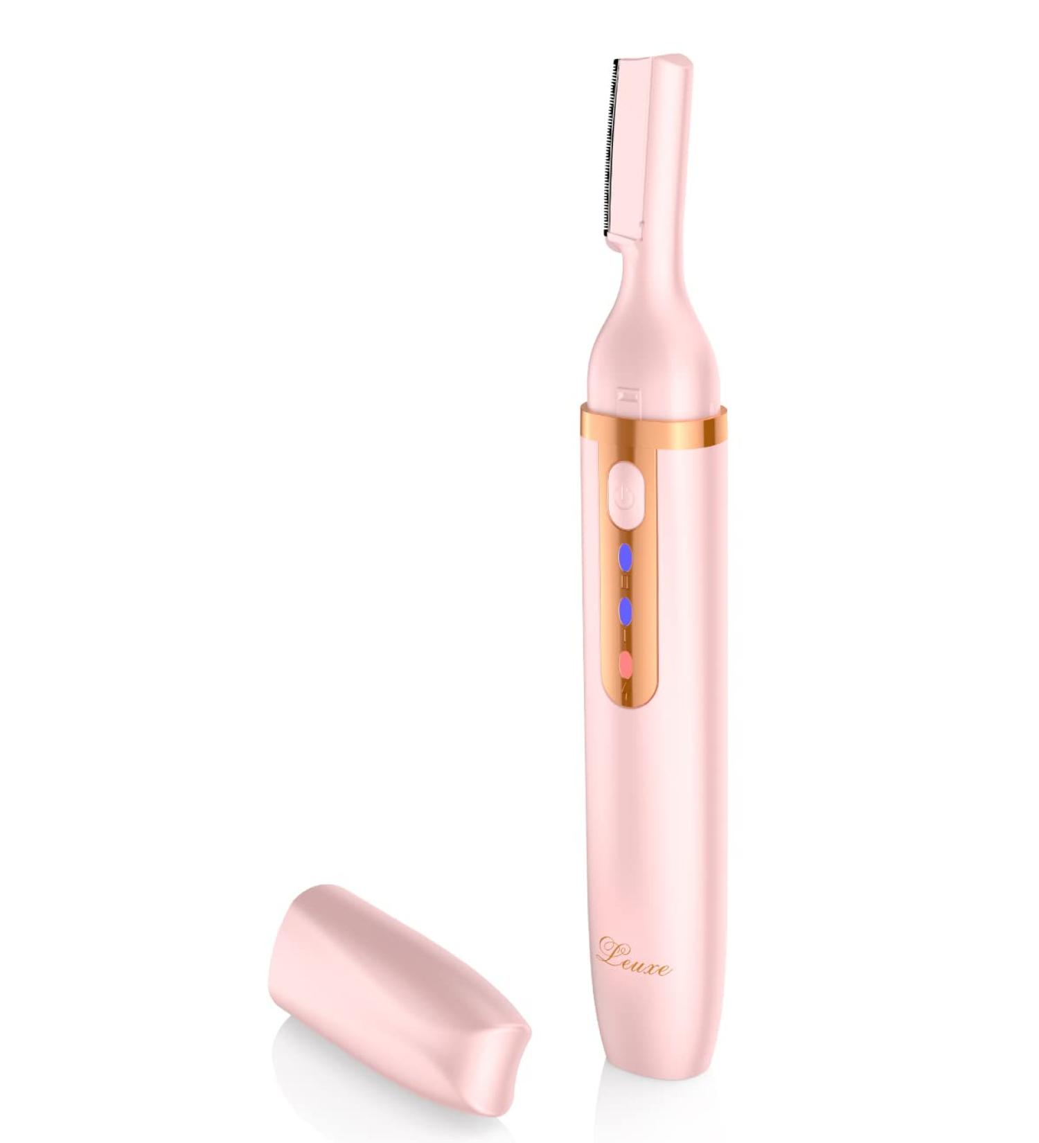 Pink Electric Eyebrow Trimmer & Hair Remover - Painless Cordless Razor for Face, Lips & Bikini - Buy Online on GoSupps.com