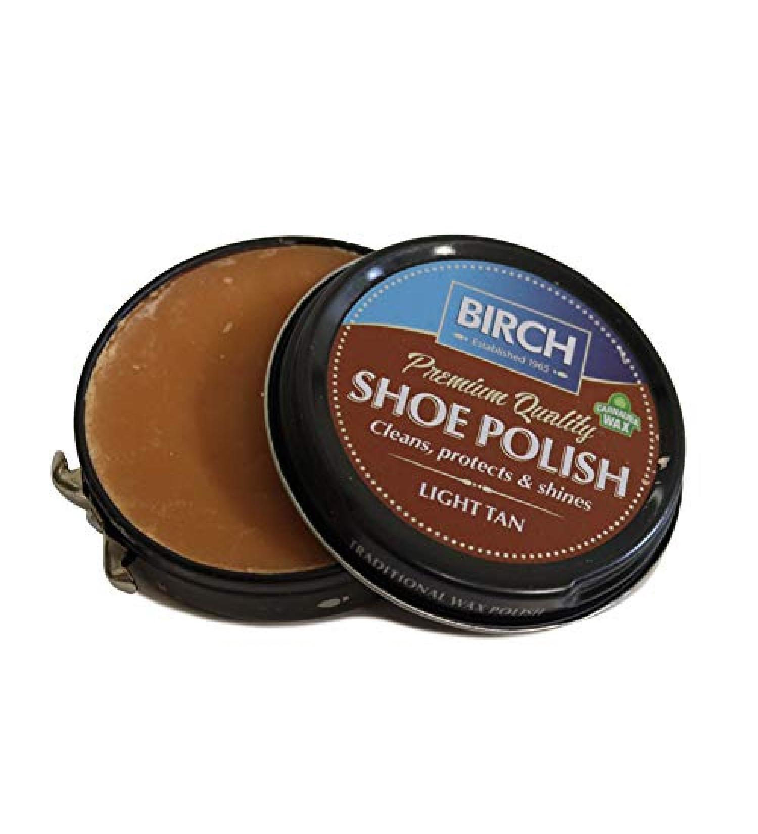 Charles Birch Premium Shoe Polish 50ml - Carnauba Wax, High Pigment, Cleans & Protects, Light Tan Color - Buy Online on GoSupps.com