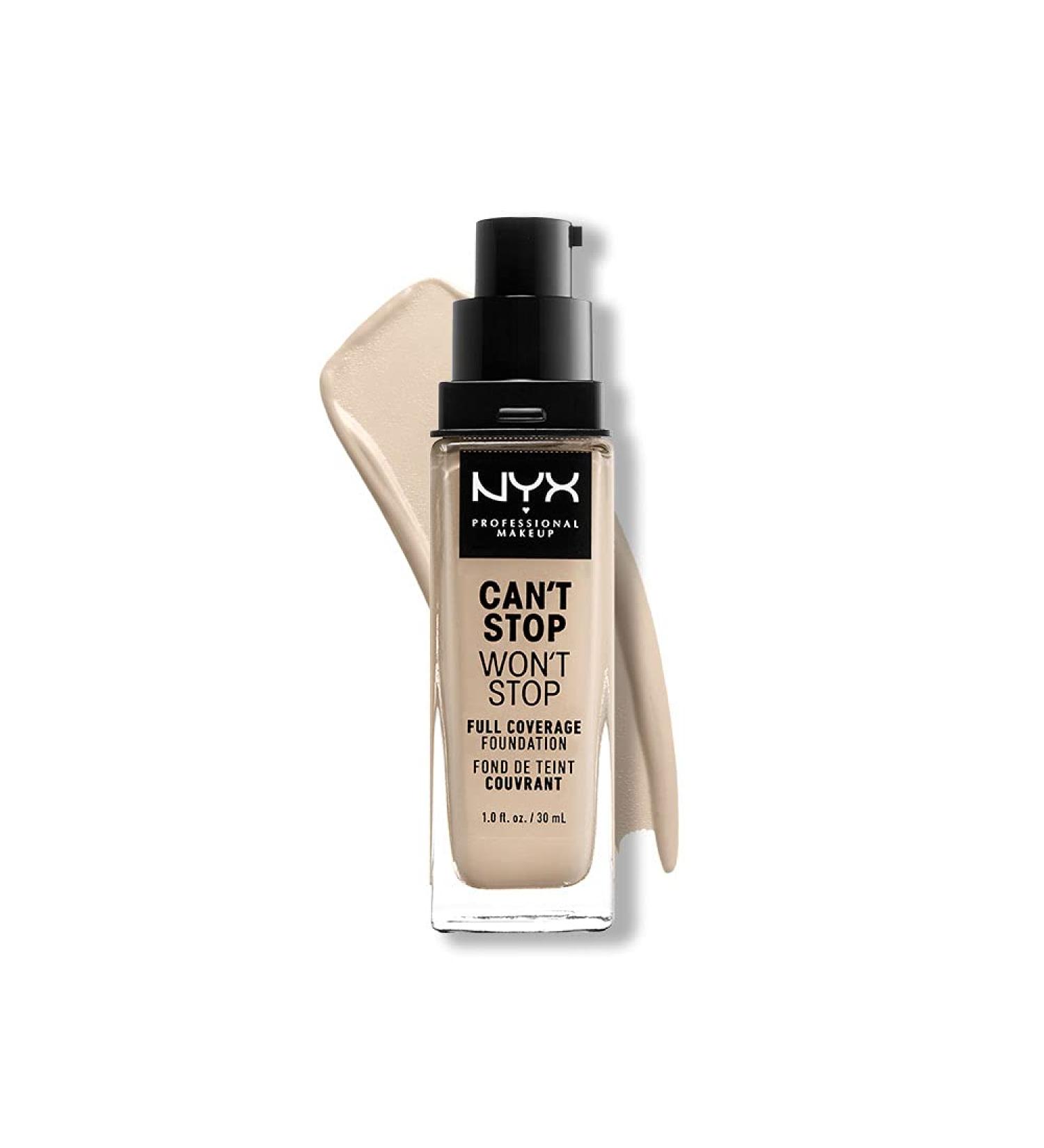 NYX Can't Stop Won't Stop Full Coverage Foundation - Fair 01.5 | Waterproof Vegan Formula, Matte Finish - Buy Online on GoSupps.com