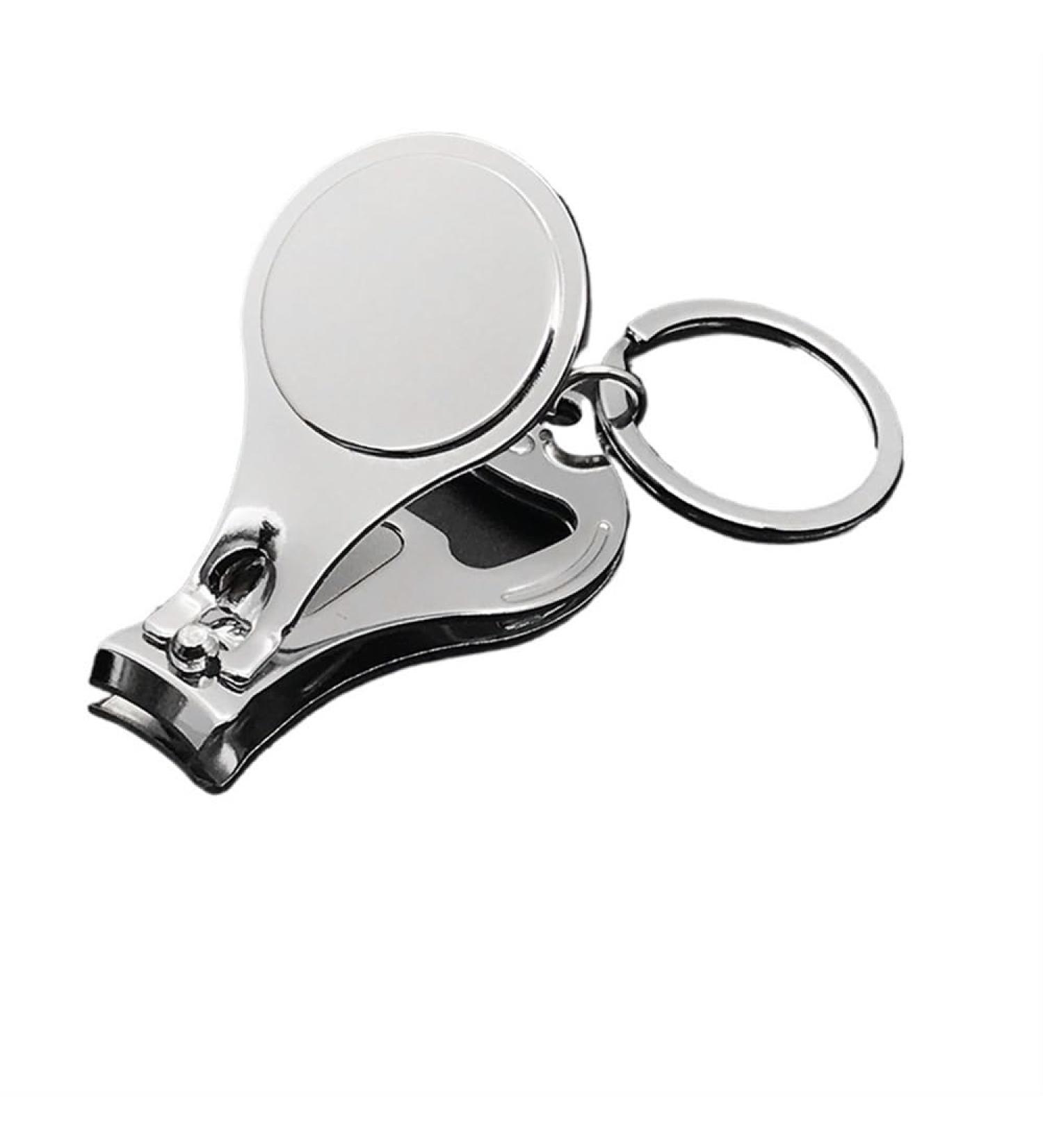 1Pc Round Stainless Steel Big Large Heavy Duty Keychain Finger Toe Nail Beauty Care Tool Cutter Trimmer Clipper with Beer Opener C1 - Buy Online on GoSupps.com