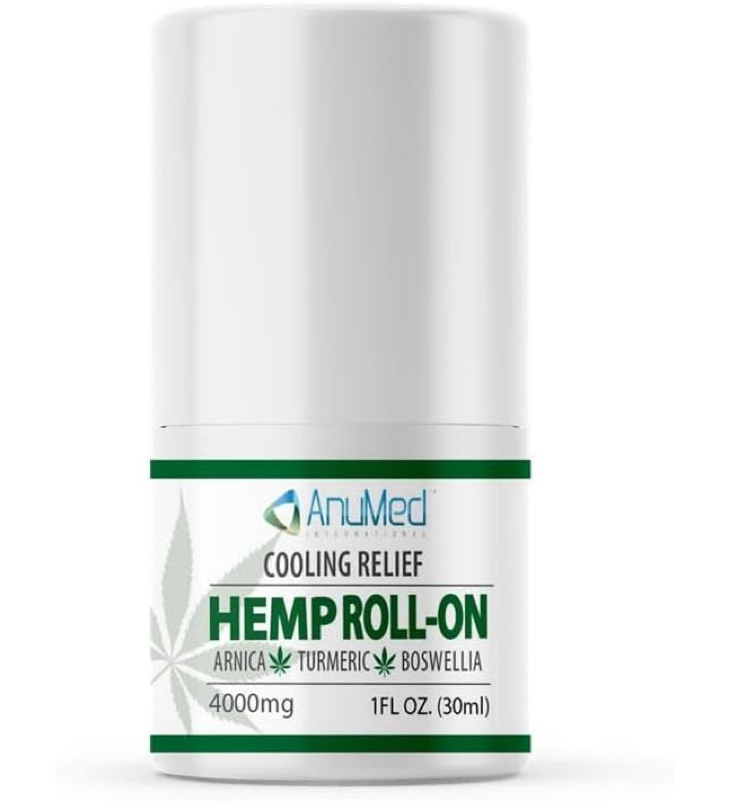ANUMED Hemp Roll-On 4000mg Pain Relief with Arnica & Turmeric - 2 Pack (1oz) | Fast-Acting Maximum Strength Anti-Inflammatory Solution - Buy Online on GoSupps.com