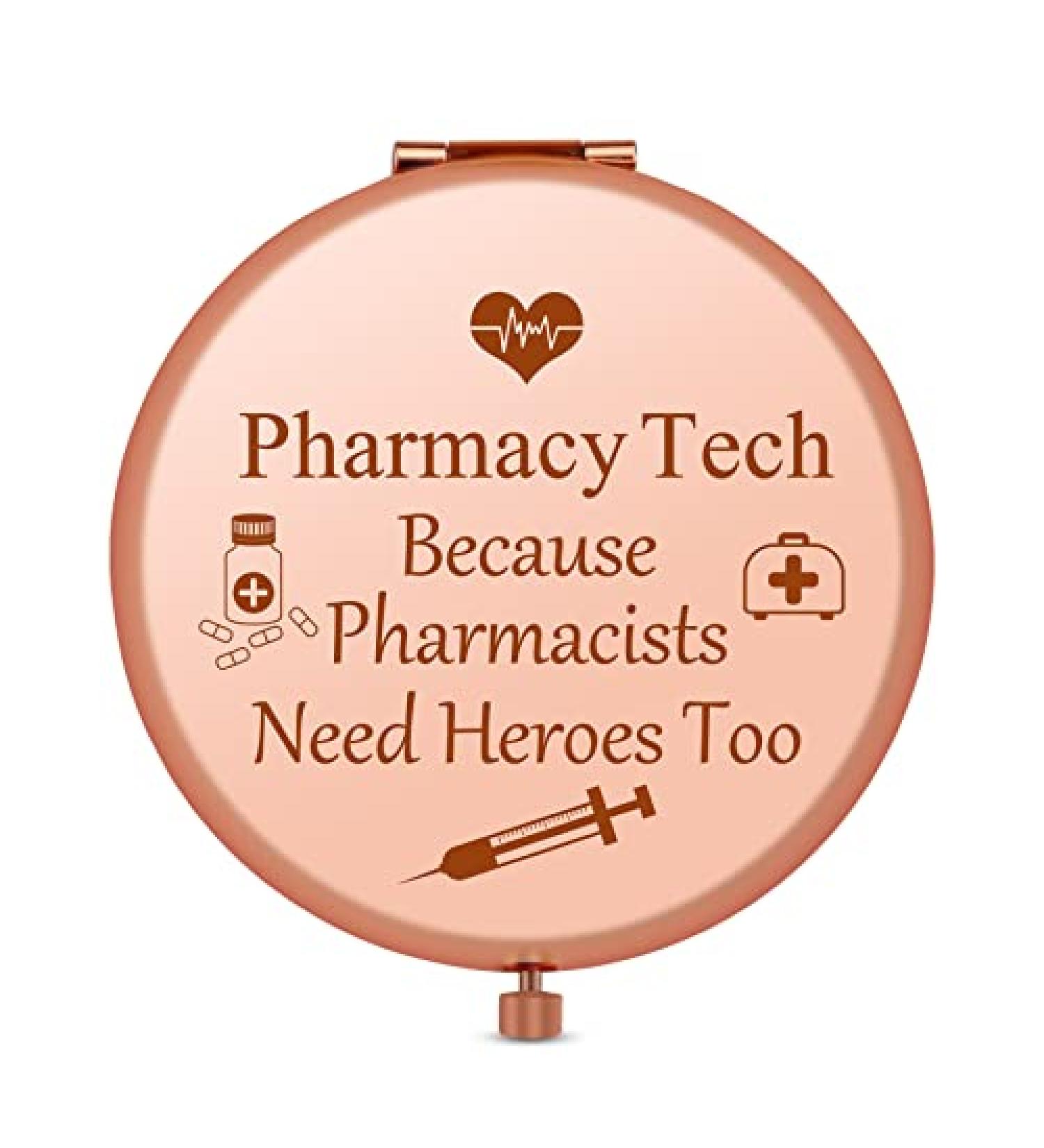 Rose Gold Pharmacist Appreciation Compact Mirror | Thank You & Graduation Gifts for Pharmacy Techs & Nurses - Buy Online on GoSupps.com