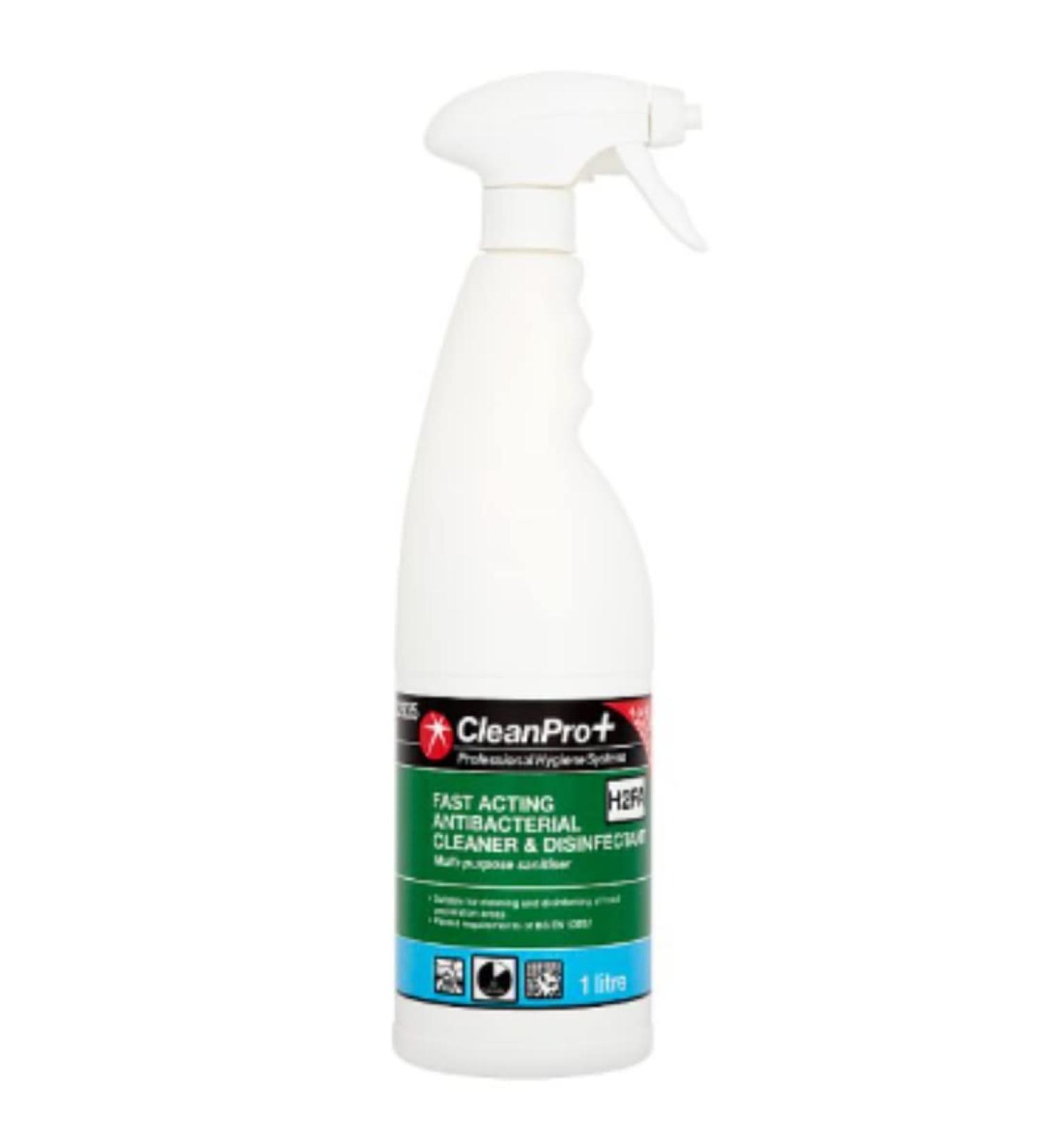 CleanPro+ Fast Acting Antibacterial Cleaner & Disinfectant H2FA 1 Litre x 6 Antibacterial Cleaner & Disinfectant 6