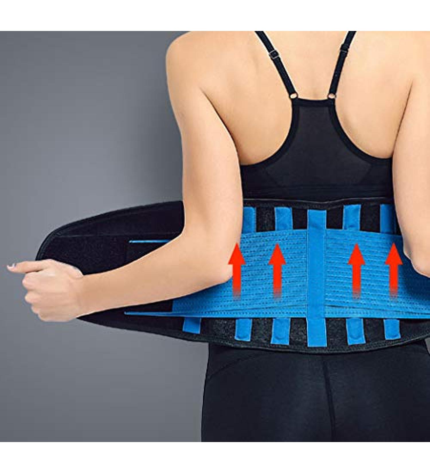 Webviktory Back Ribbon Support Belt | Lumbar Pain Relief & Posture Correction for Men & Women | XXL (110-123 cm) Blue - Buy Online on GoSupps.com