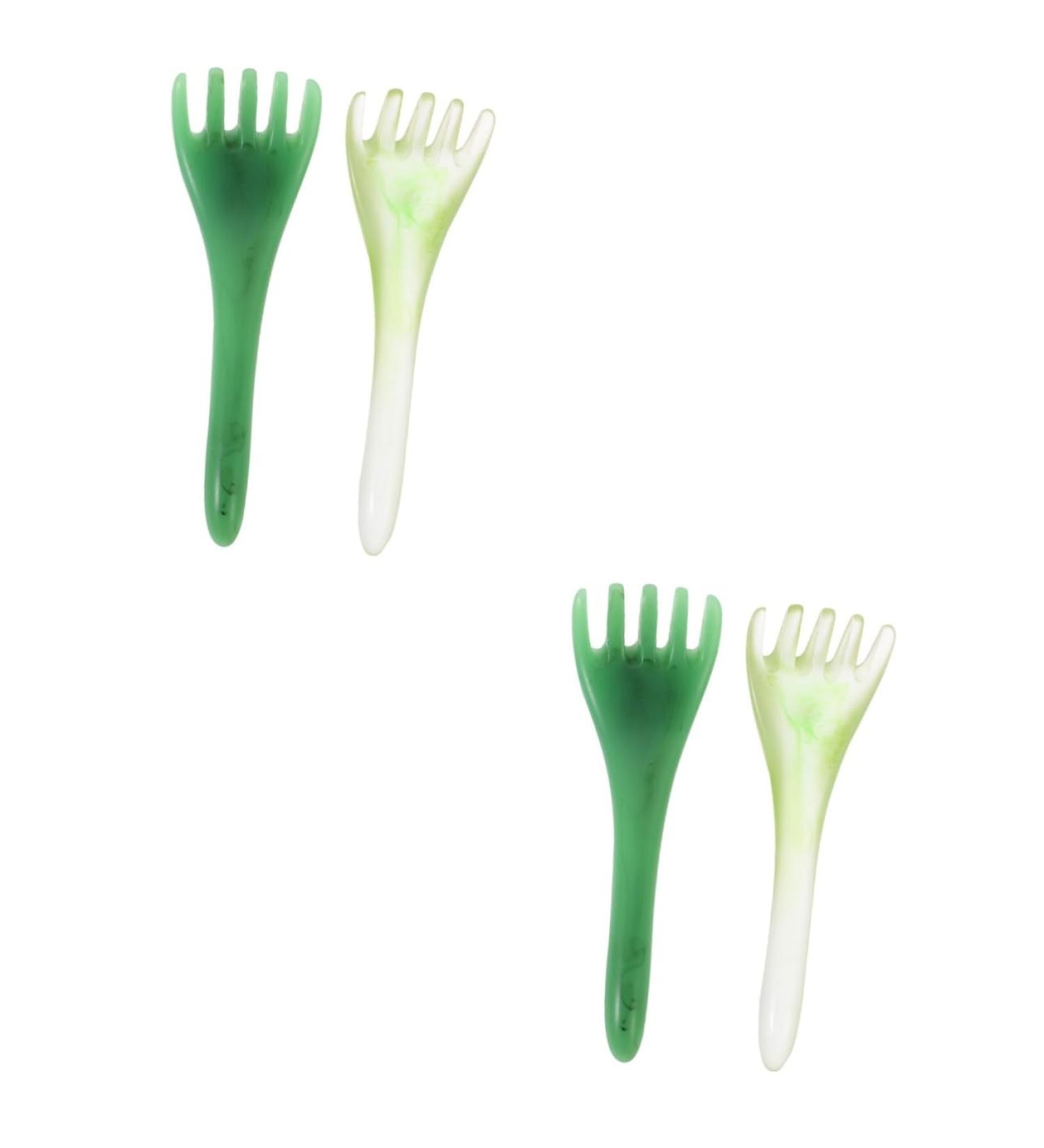 Magiclulu 4-Piece Hair Comb & Scalp Massager Set | Jade Massage Tool for Stress Relief & Relaxation | International Shipping Available - Buy Online on GoSupps.com