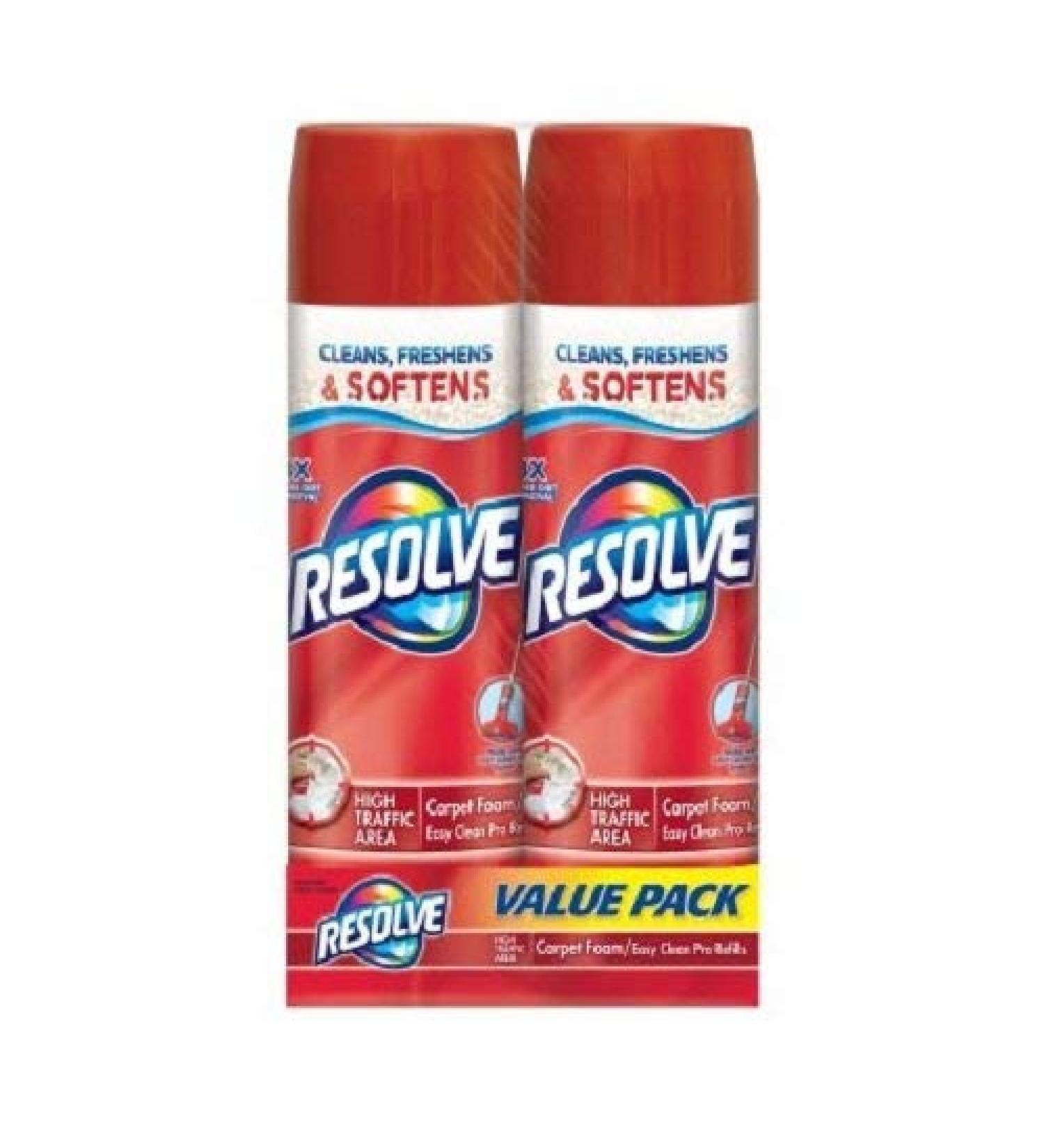 Resolve High Traffic Foam Large Area Carpet Cleaner, 22 Oz, (Pack of 2)