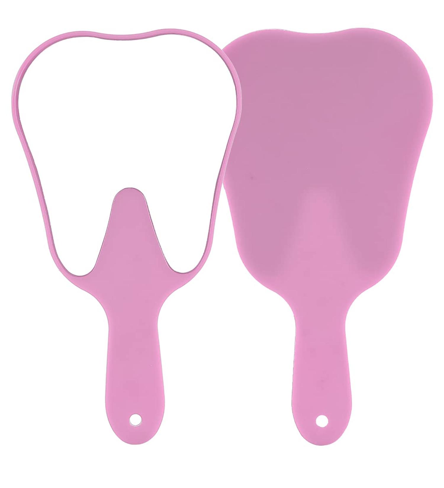 LVCHEN Tooth Shaped Hand Mirror - High Definition Makeup Mirror with Handle for Dental Office Decor - Pink - Buy Online on GoSupps.com