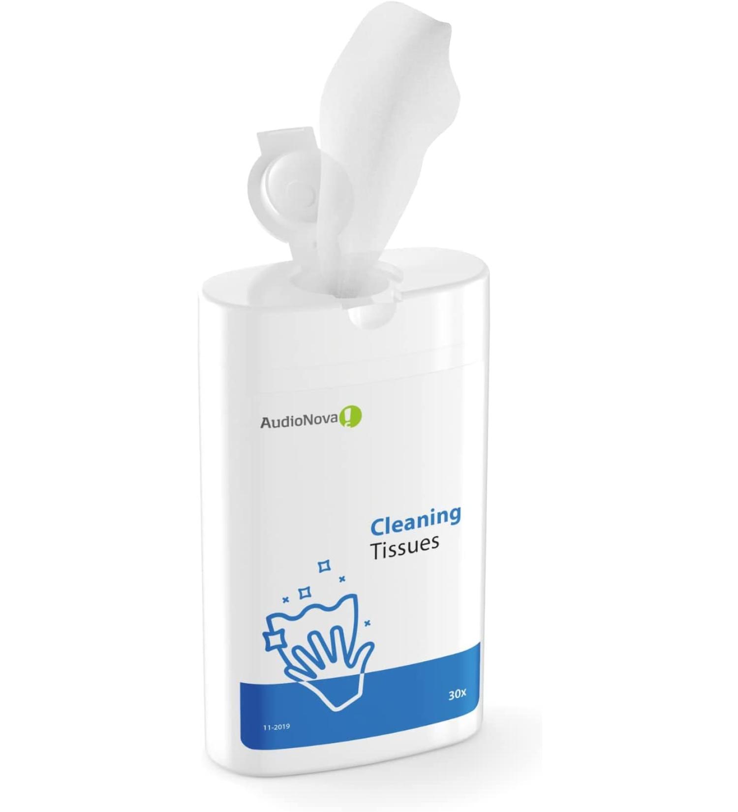 AudioNova - Hearing aid cleaning wipes | Special cleaning wipes for the care of hearing aids - Pack of 30