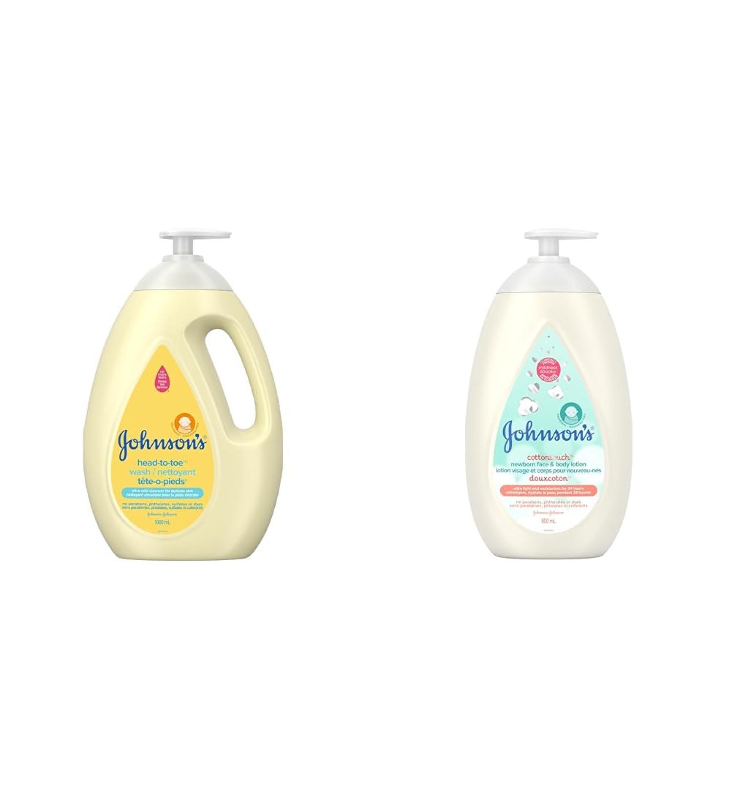 Johnson's Baby Wash and Shampoo (1000 ml) + Johnson's Baby Newborn Face and Body Lotion (800 ml) 1 l (Pack of 1) Wash+Baby newborn lotion - Buy Online on GoSupps.com