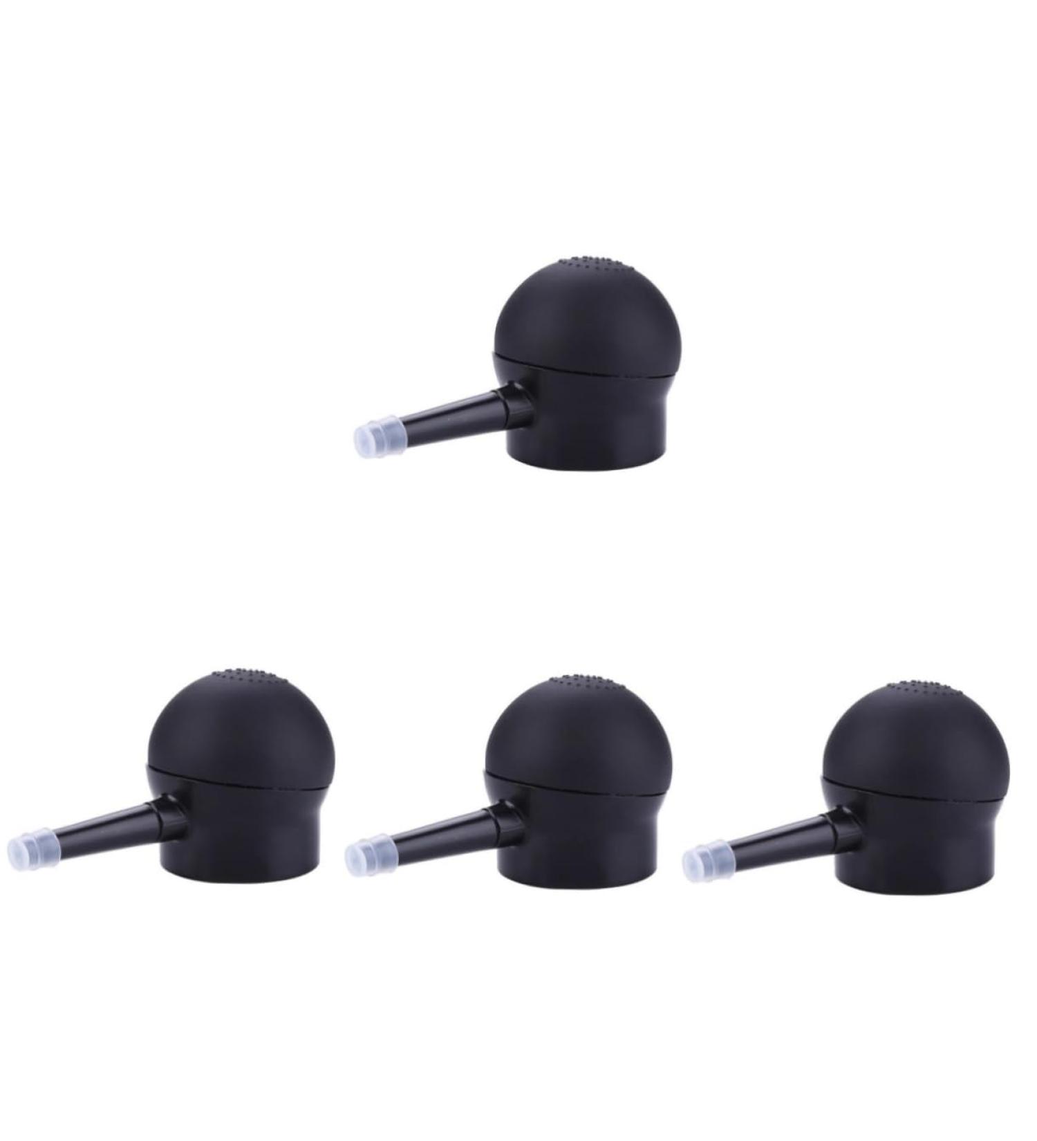 PLAFOPE 4 Pcs Silicone Nozzle Hair Fibers Pump Loose Powder Spray Powder Applicator Black - Buy Online on GoSupps.com
