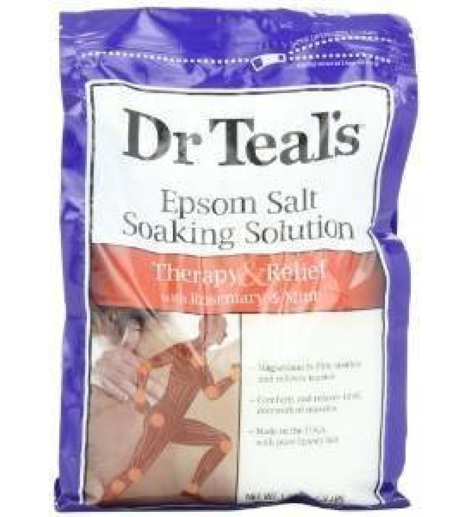 Dr Teal's Pure Epsom Salt Soaking Solution Rosemary and Mint 3 lbs(Pack of 3)