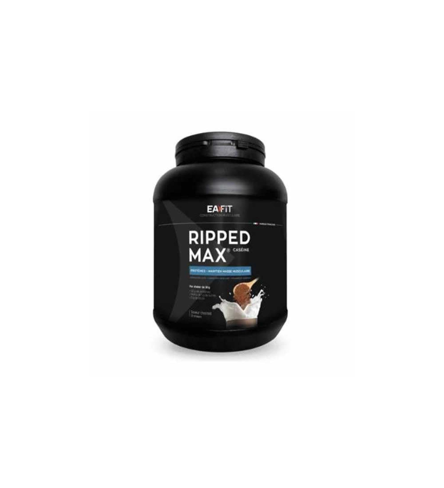 Ripped Max Casein | EAFIT | Slow Assimilation Casein 100% Micellar + Vitamins and Minerals (Magnesium Iron) | High in Protein | Mixing Powder in a Shaker for Sport | Chocolate | 750g