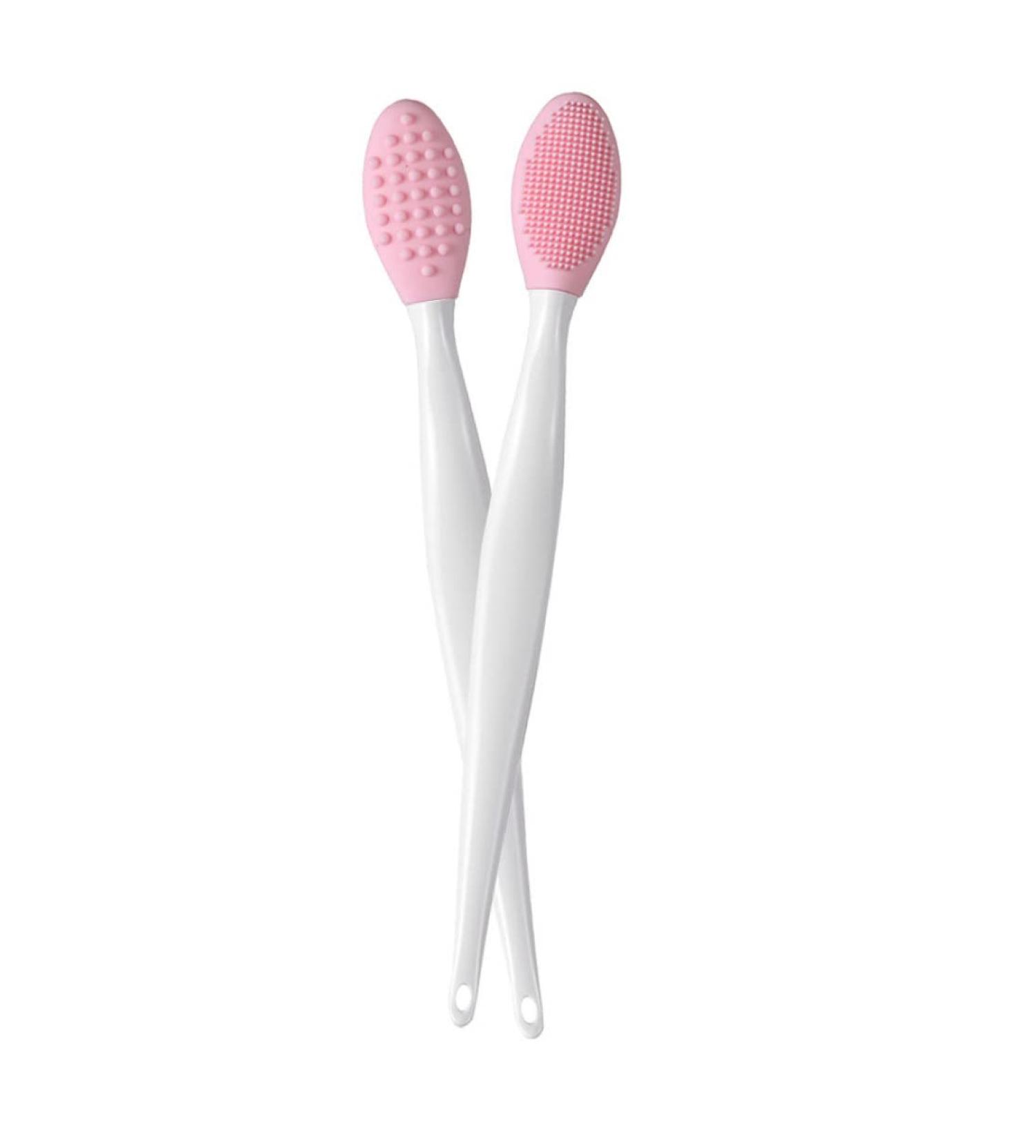Silicone Lip Brush & Double Sided Nose Scrubber - Soft Blackhead Cleaner - 2PCS for Flawless Skin - Buy Online on GoSupps.com