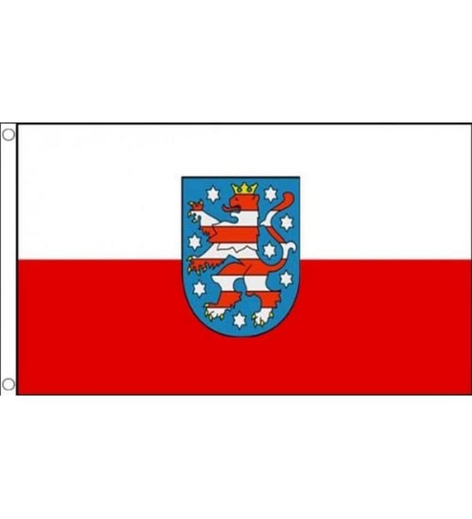 FLAG THURINGIA 150x90cm - THURINGIA FLAG 90 x 150 cm - flags AZ FLAG Top Quality