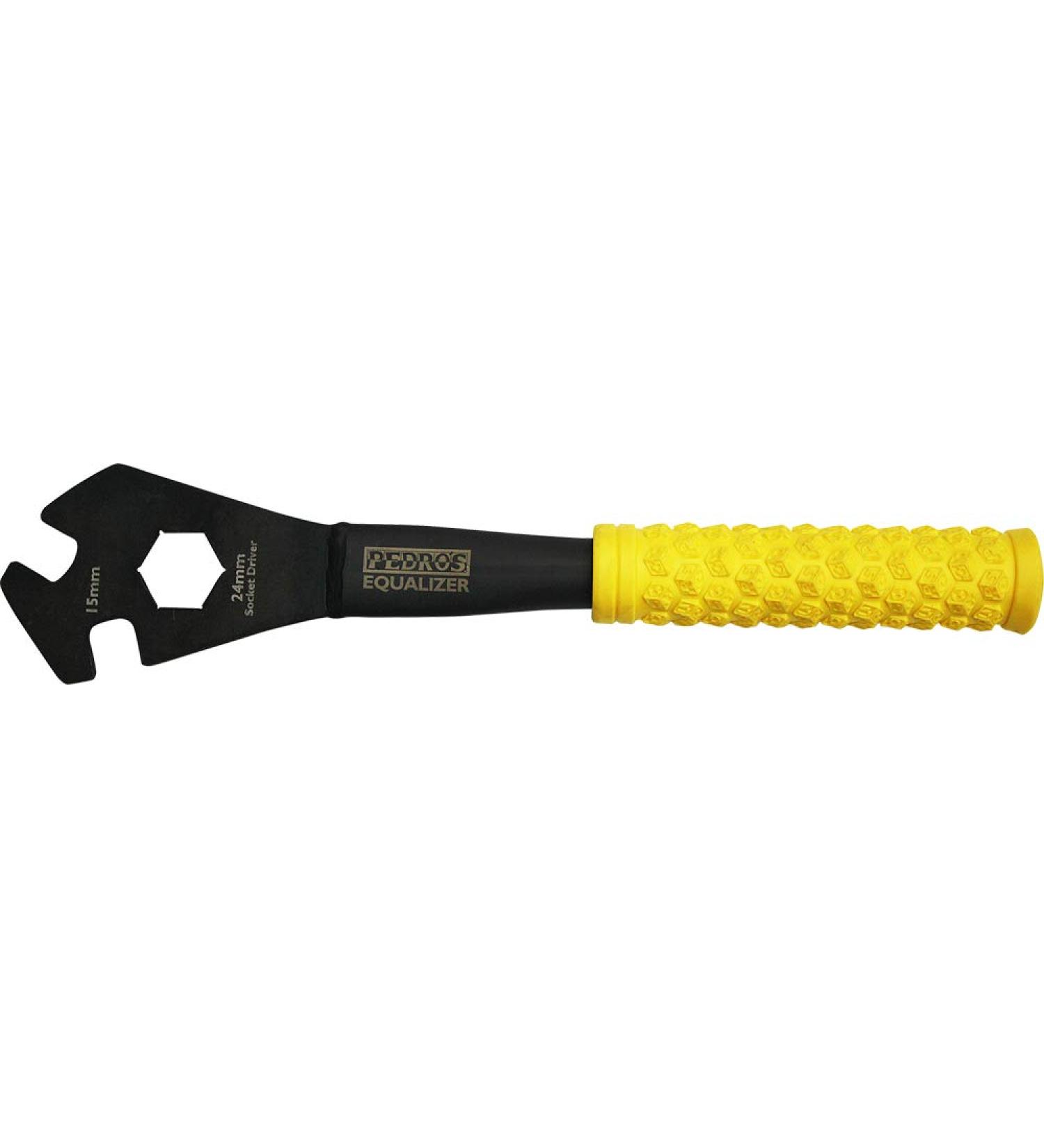 Pedro's Unisex's Equalizer PRO Pedal Wrench II-15MM, Black/Yellow, 15mm