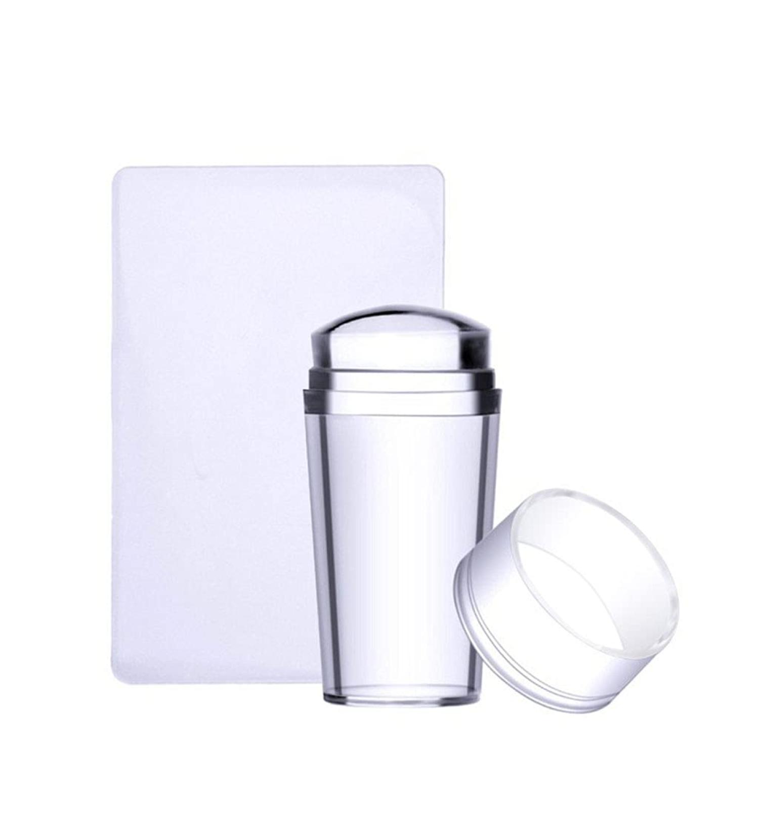 Foloda Silicone Nail Art Stamping Kit - Transparent Manicure Plate Stamp & Template for Perfect Nail Designs - Buy Online on GoSupps.com