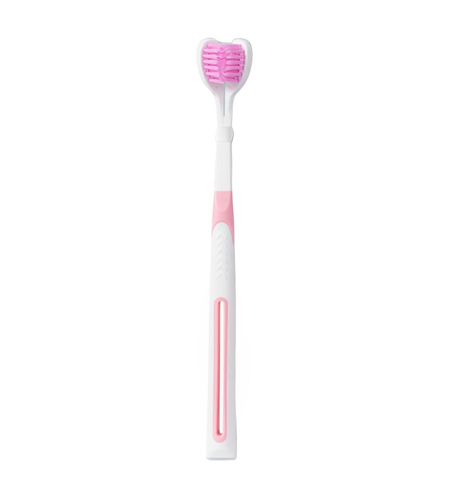 Soft Toothbrush for Adults | Interchangeable Double Head Design | Non-Slip Handle | Wobblo Cherry Blossom Powder - Buy Online on GoSupps.com