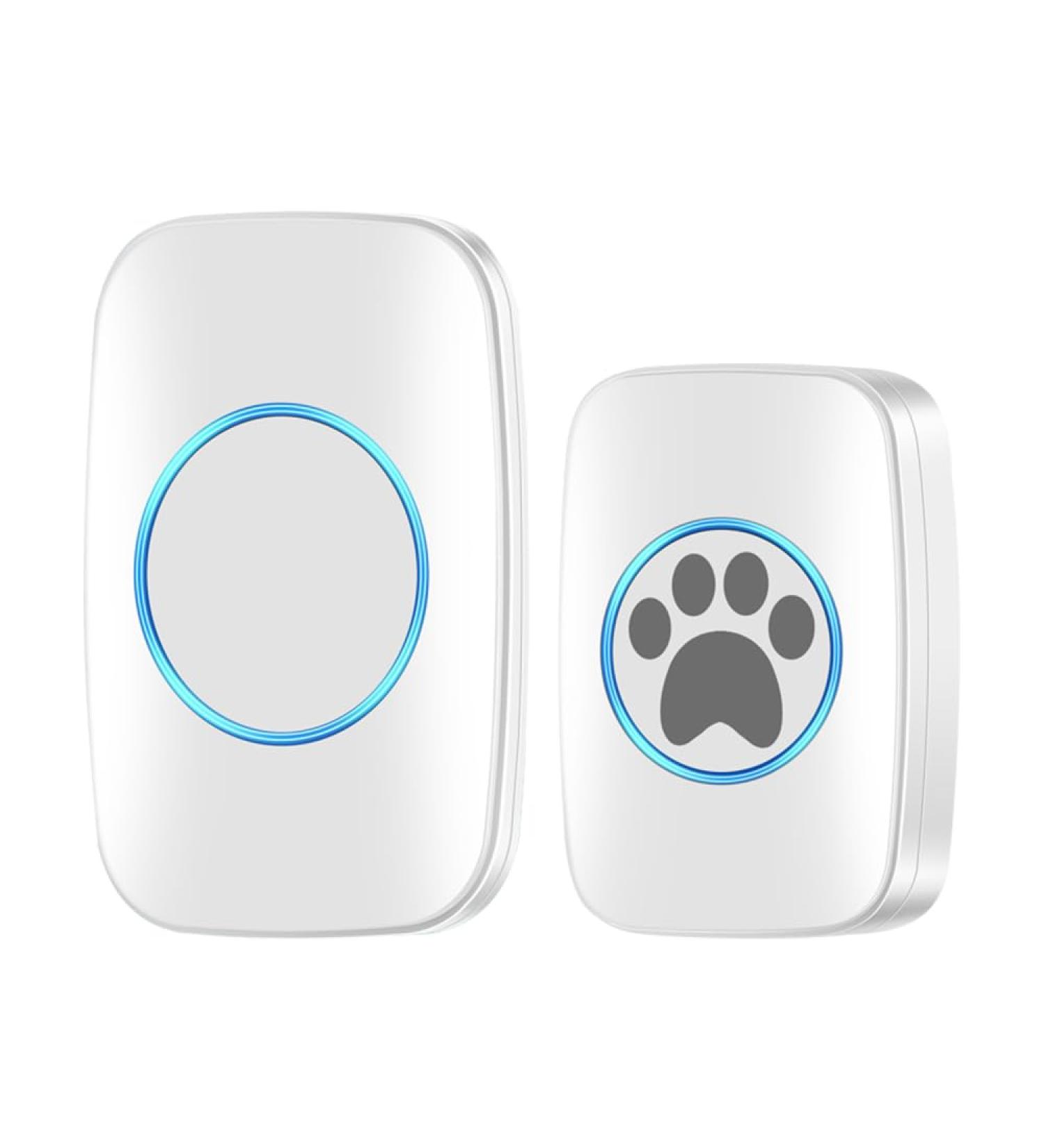Wireless Touch Cat & Dog Bell Buzzer - Waterproof Intelligent LED Doorbell with 300m Range 60 Ringtones & Adjustable Volume - Buy Online on GoSupps.com