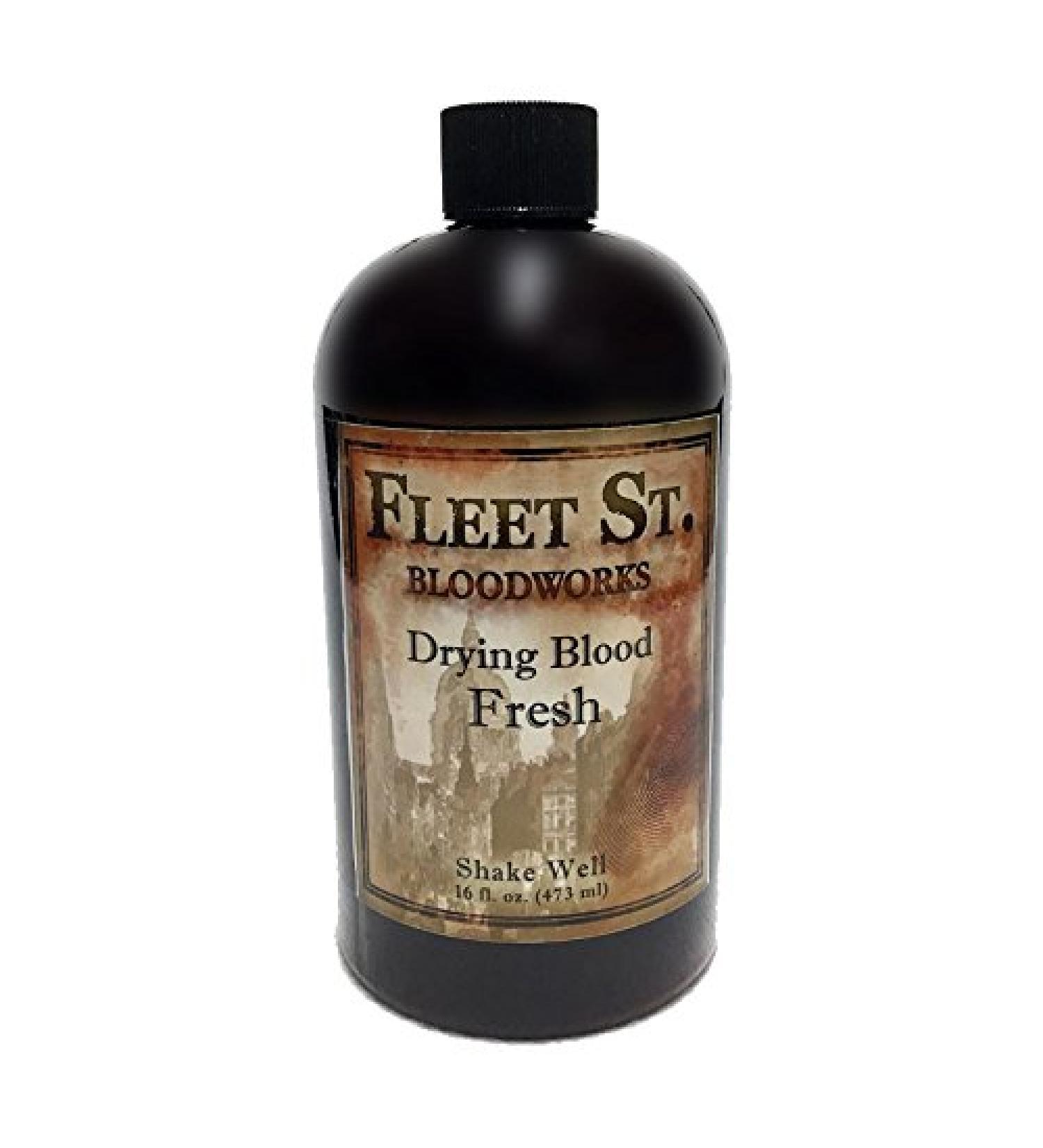 Fleet Street Bloodworks Drying Blood Fresh 16 oz - Alcohol Based Drying Blood - Washable